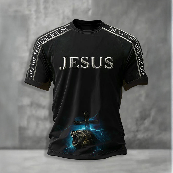 Christian Jesus The Way The Truth The Life Cross T-Shirt Faith Based Shirt Christian Gift For Dad