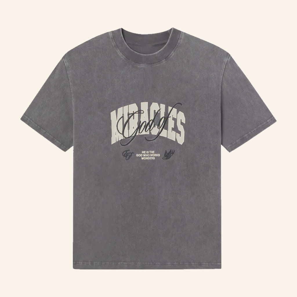 Christian Merch God of Miracles Washed T-Shirt Best Gifts For Husband