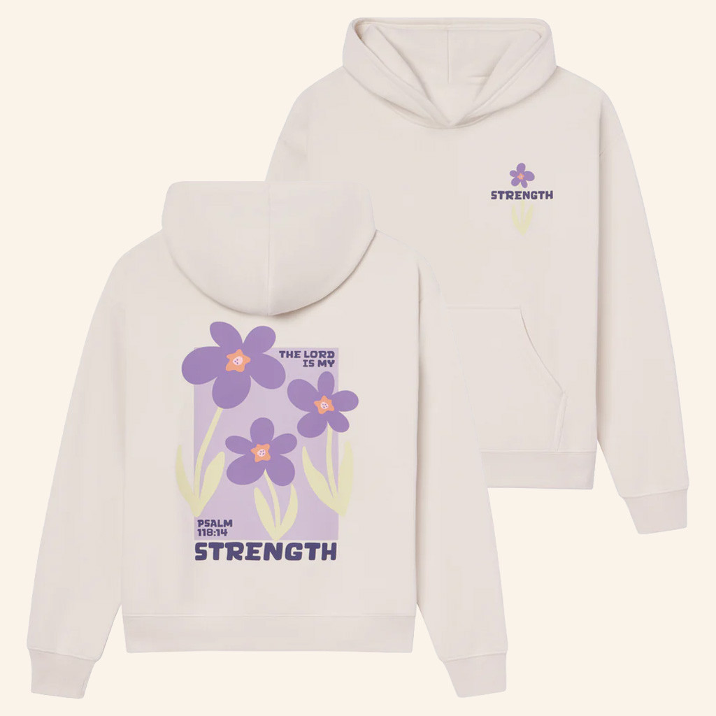 Christian Merch My Strength Floral Hoodie Xmas Presents For Her Christian Merch My Strength Floral Hoodie Xmas Presents For Her