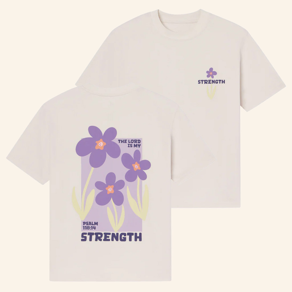 Christian Merch My Strength Floral T-Shirt Xmas Presents For Daughter Christian Merch My Strength Floral T-Shirt Xmas Presents For Daughter