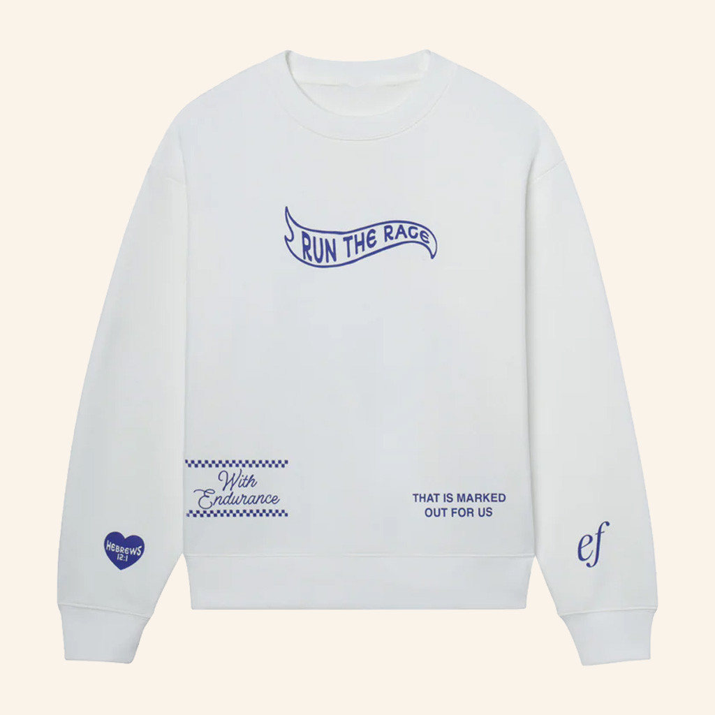 Christian Merch Run The Race Crewneck Sweatshirt Christmas Gifts For Son