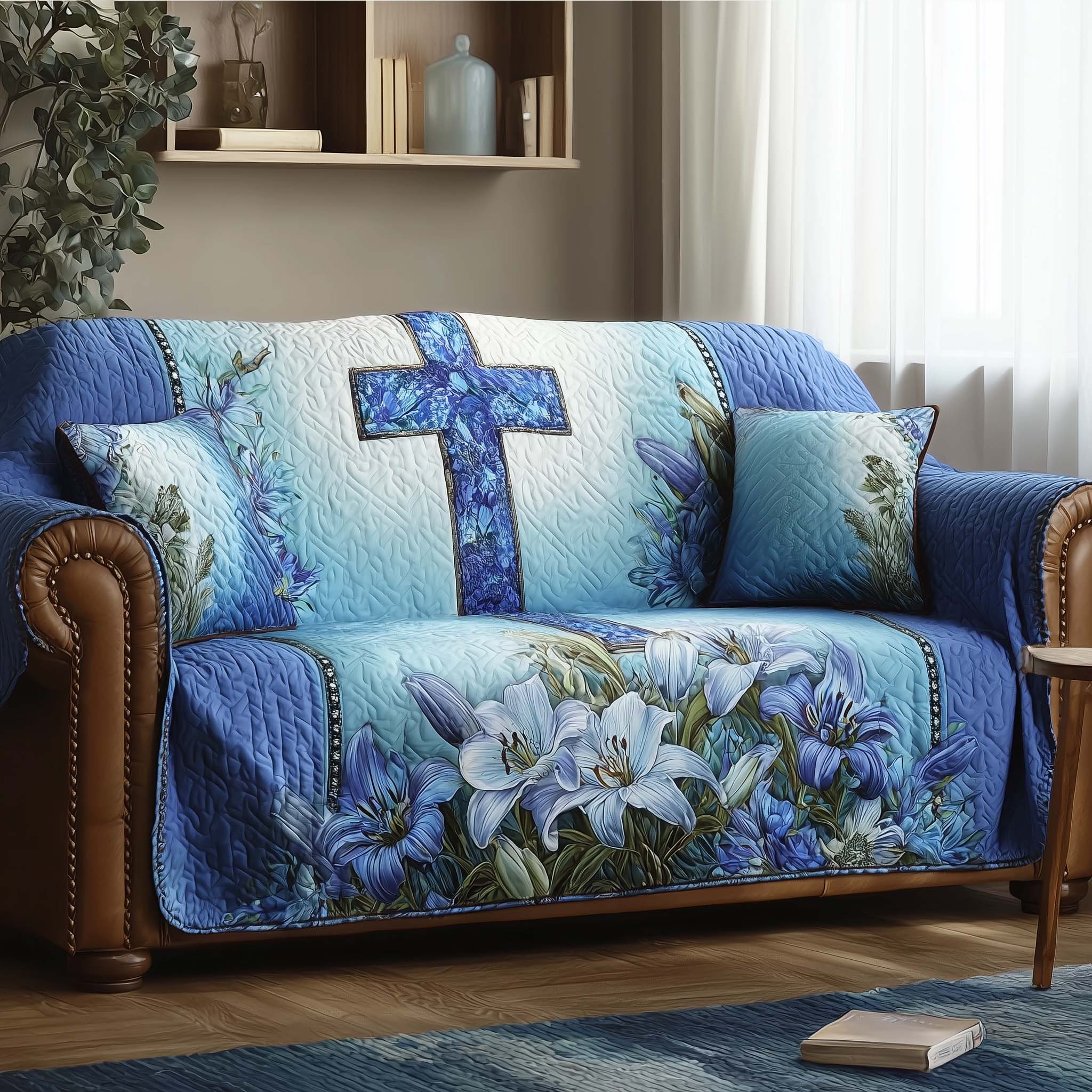 Christian Quilted Sofa Cover Peaceful Christian Art Sofa Throw The Gift Of Faith