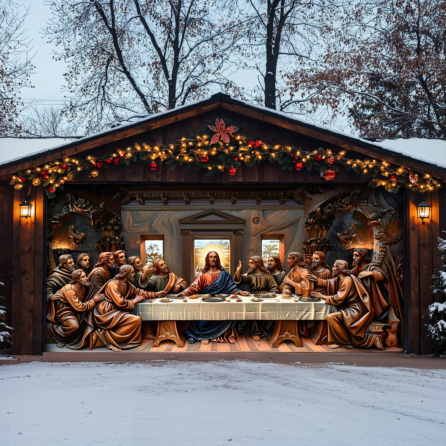 Christian Religious Meeting Christmas Garage Door Banner Xmas Home Decor Gifts For Christians