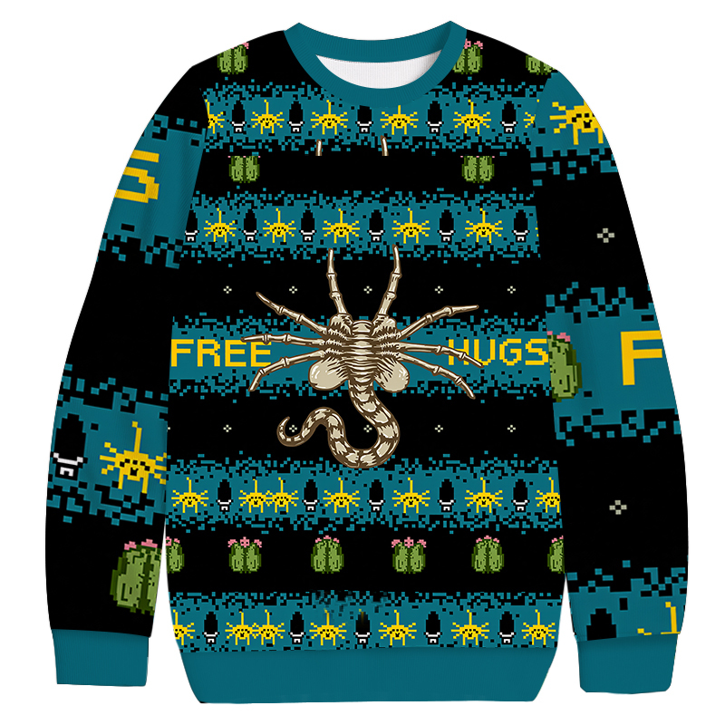 Christmas Alien Christmas Ugly Sweatshirt Festive Xmas Winter Sweater Gift Ideas