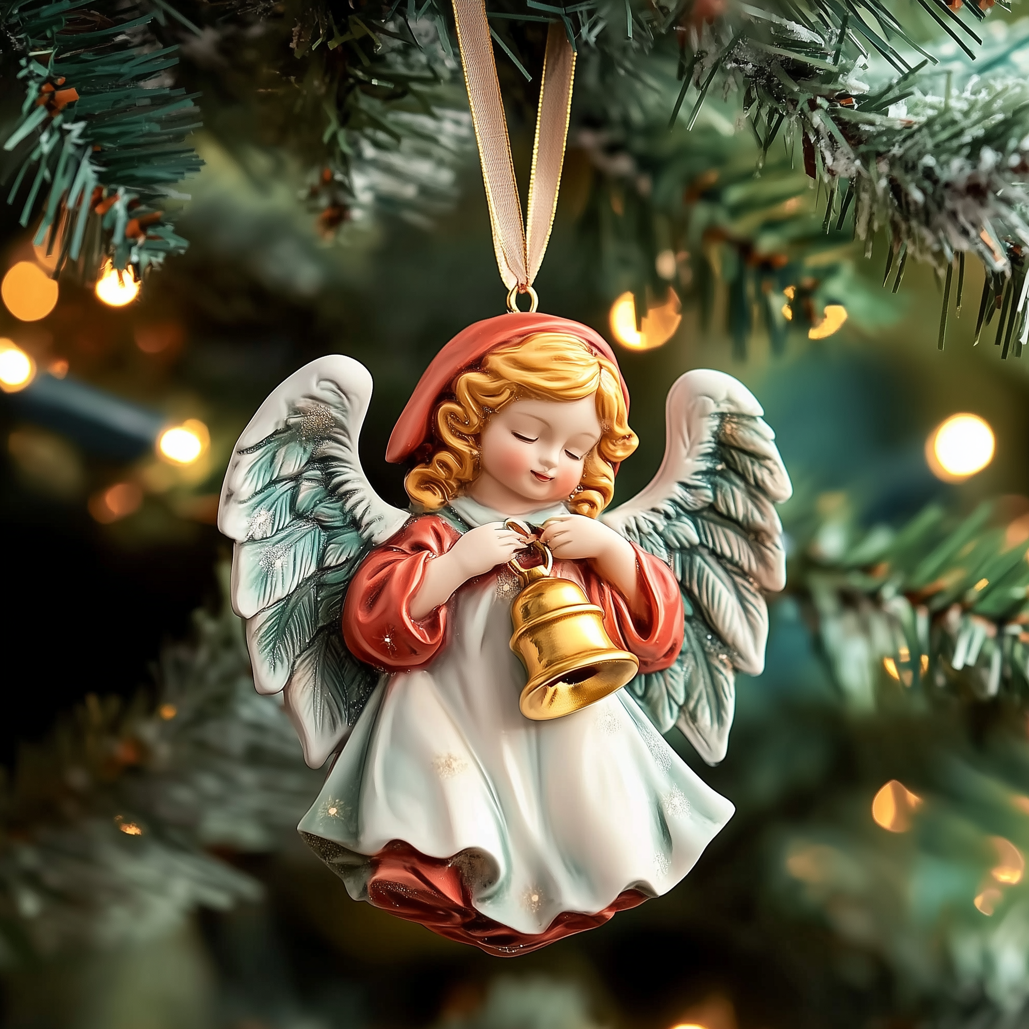 Christmas Angel Mica Ornament Blessed Angel Christmas Ornament Cute Christmas Tree Topper