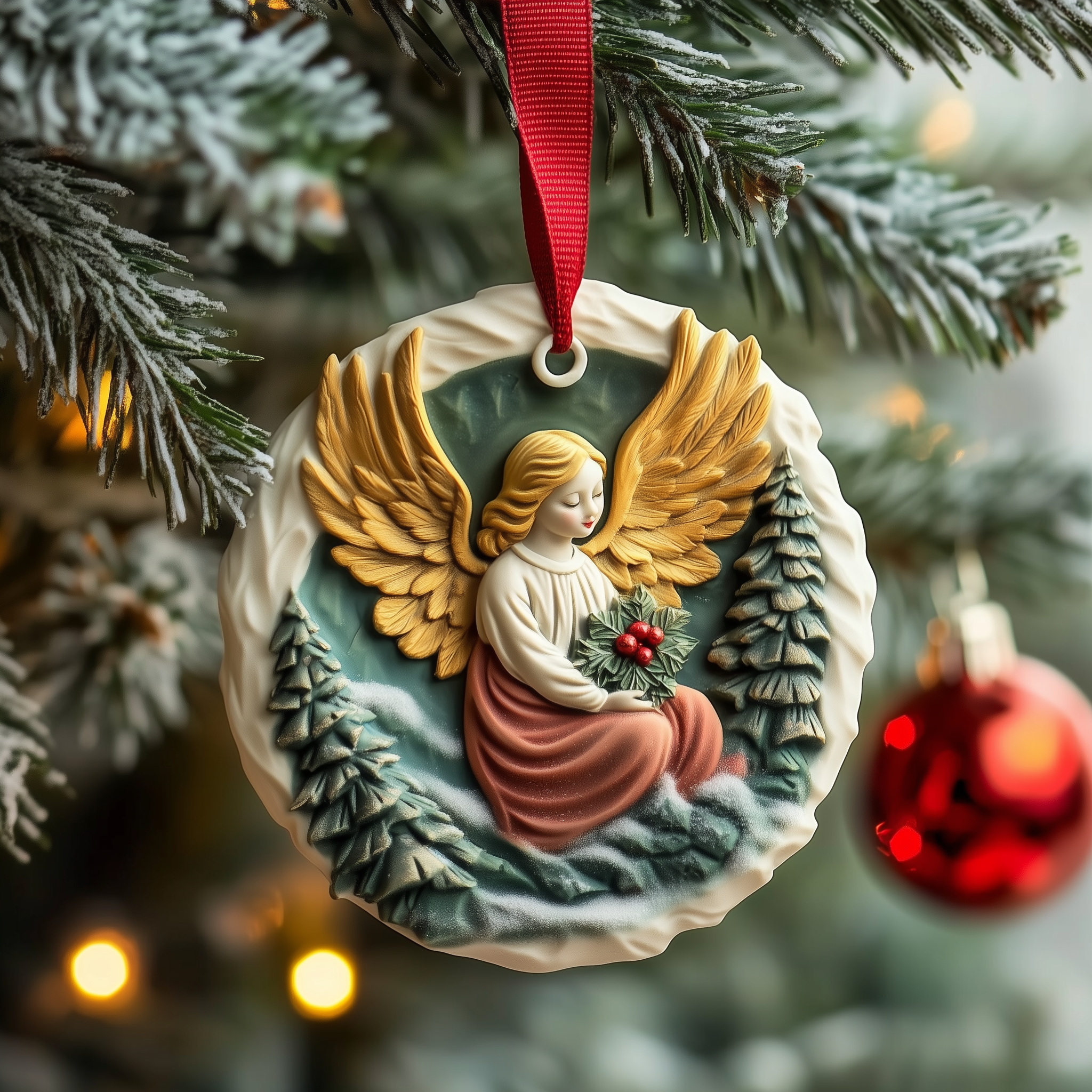 Christmas Angel Mica Ornament Graceful Christmas Angel Ornament Peace Ornament Gift Idea