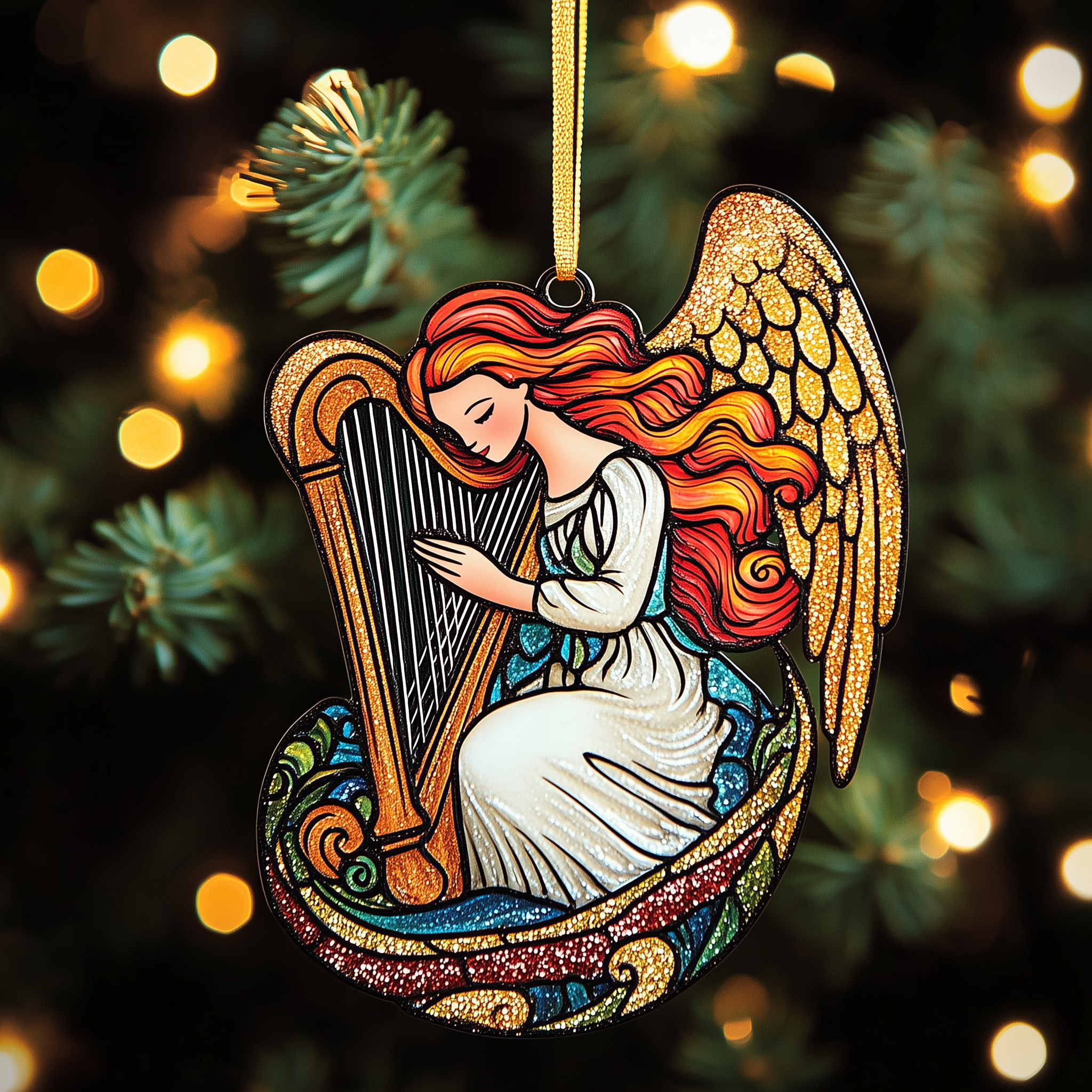 Christmas Angel Mica Ornament Handcrafted Angel Christmas Ornament Lovely Holiday Home Decor