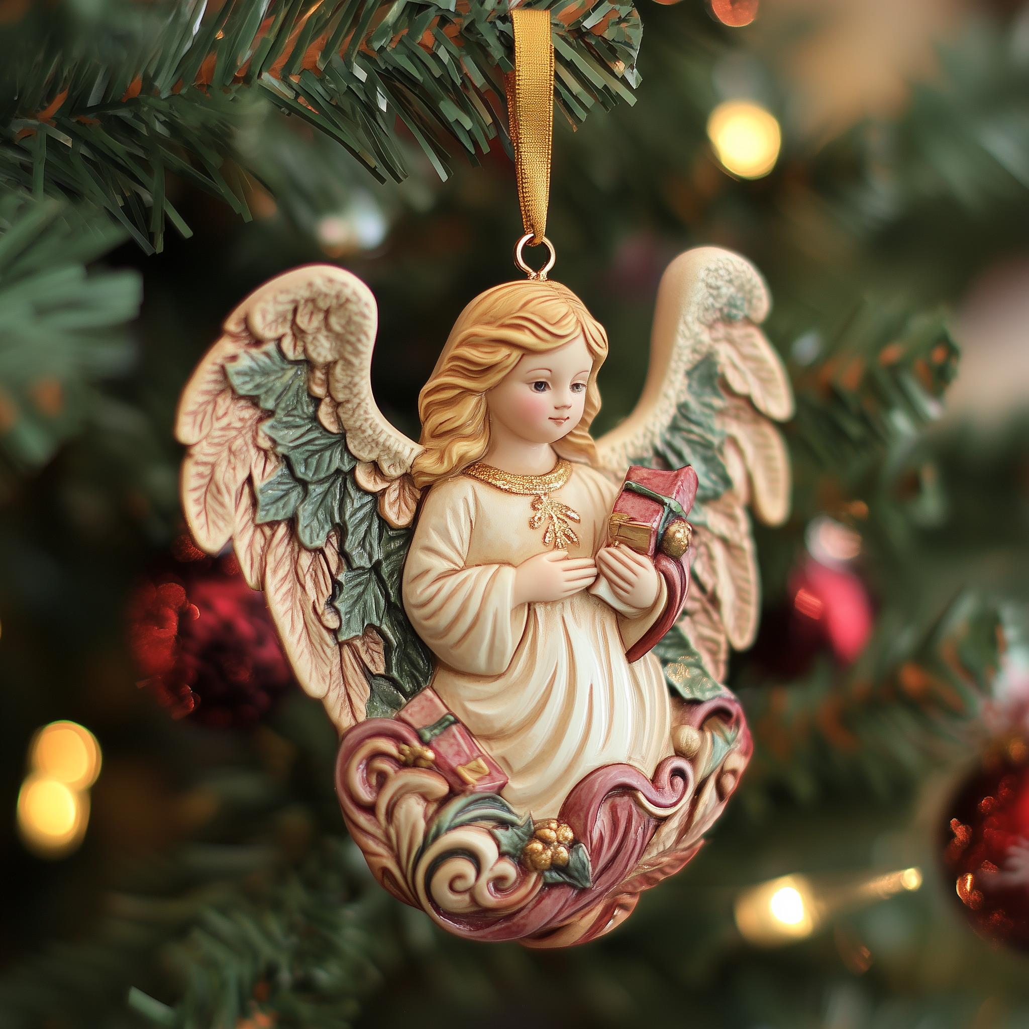 Christmas Angel Mica Ornament Handcrafted Spiritual Christmas Ornament Cute Angel Christmas Tree Topper