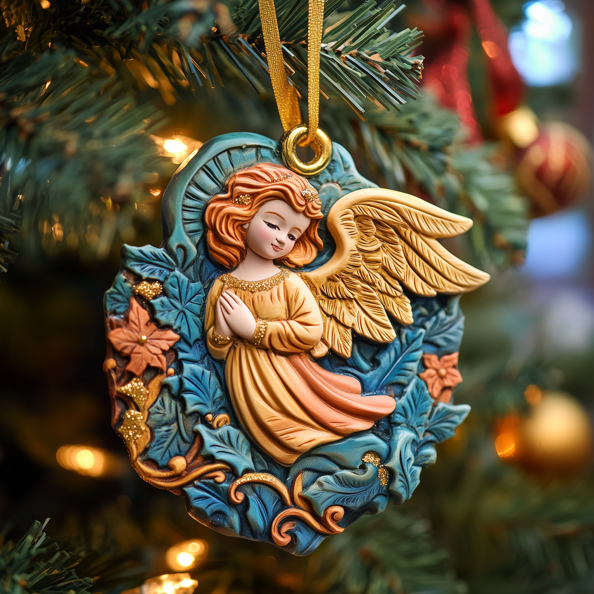 Christmas Angel Mica Ornament Radiant Angel Christmas Ornament Cute Angel Christmas Tree Topper