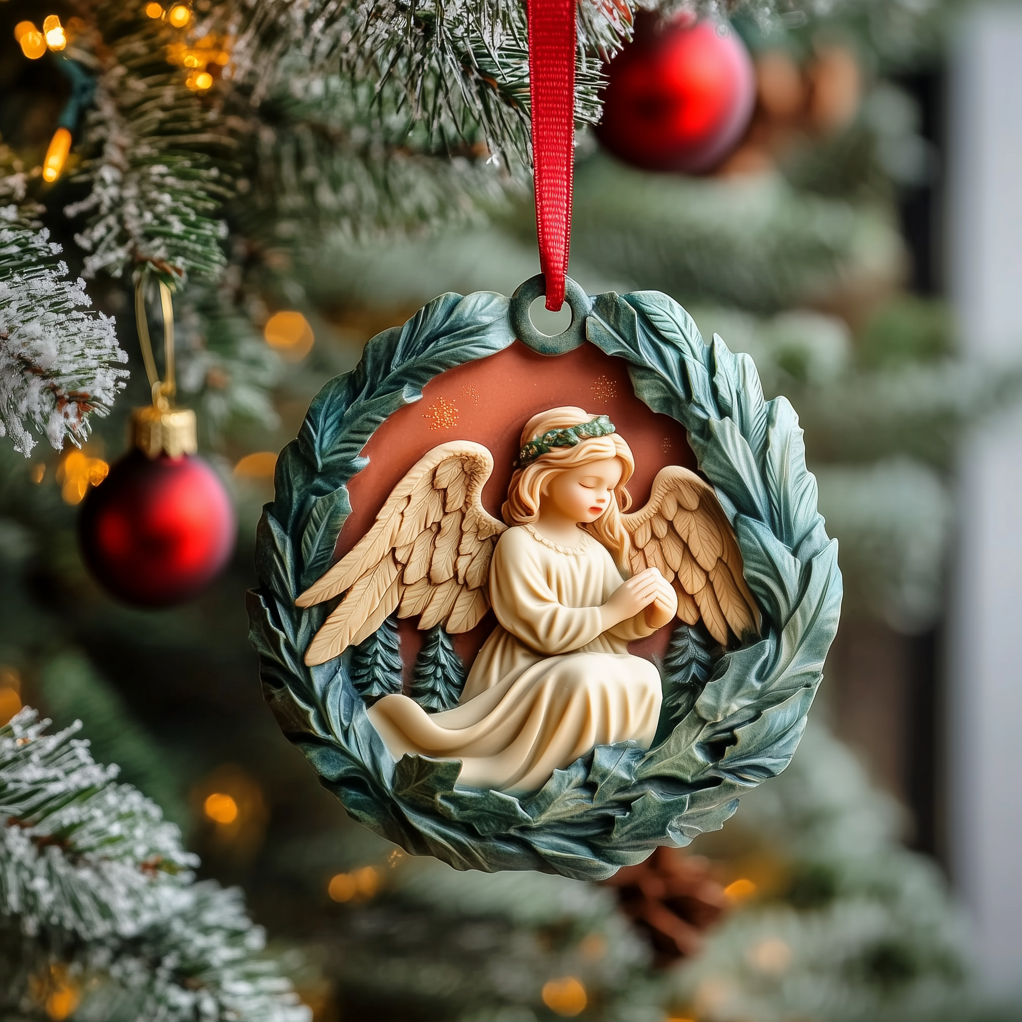 Christmas Angel Mica Ornament Shimmering Heavenly Christmas Ornament Angel Of Peace Ornament Gift Idea