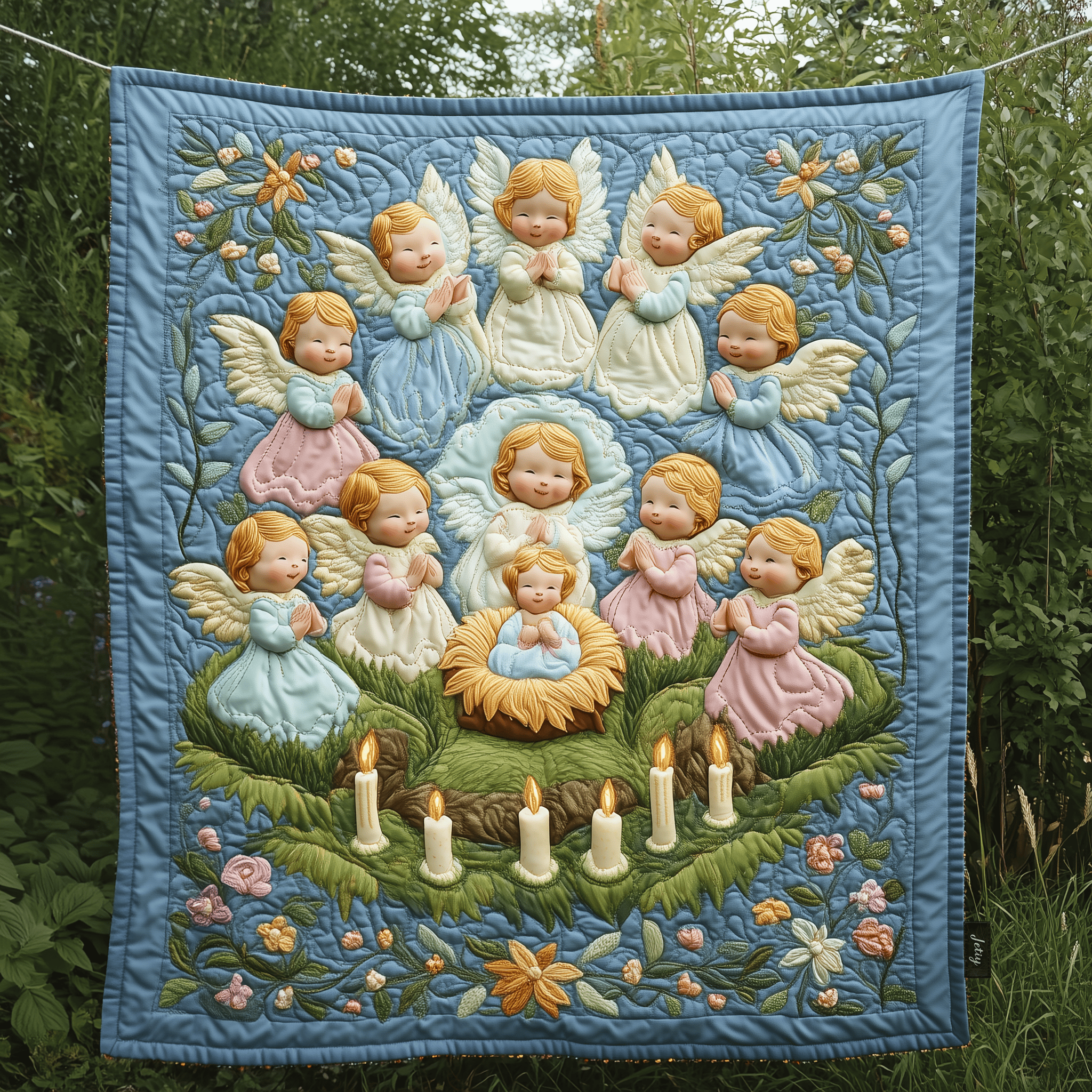 Christmas Angel Nativity Quilted Blanket Christmas Throw Blanket Christmas Presents For Wife
