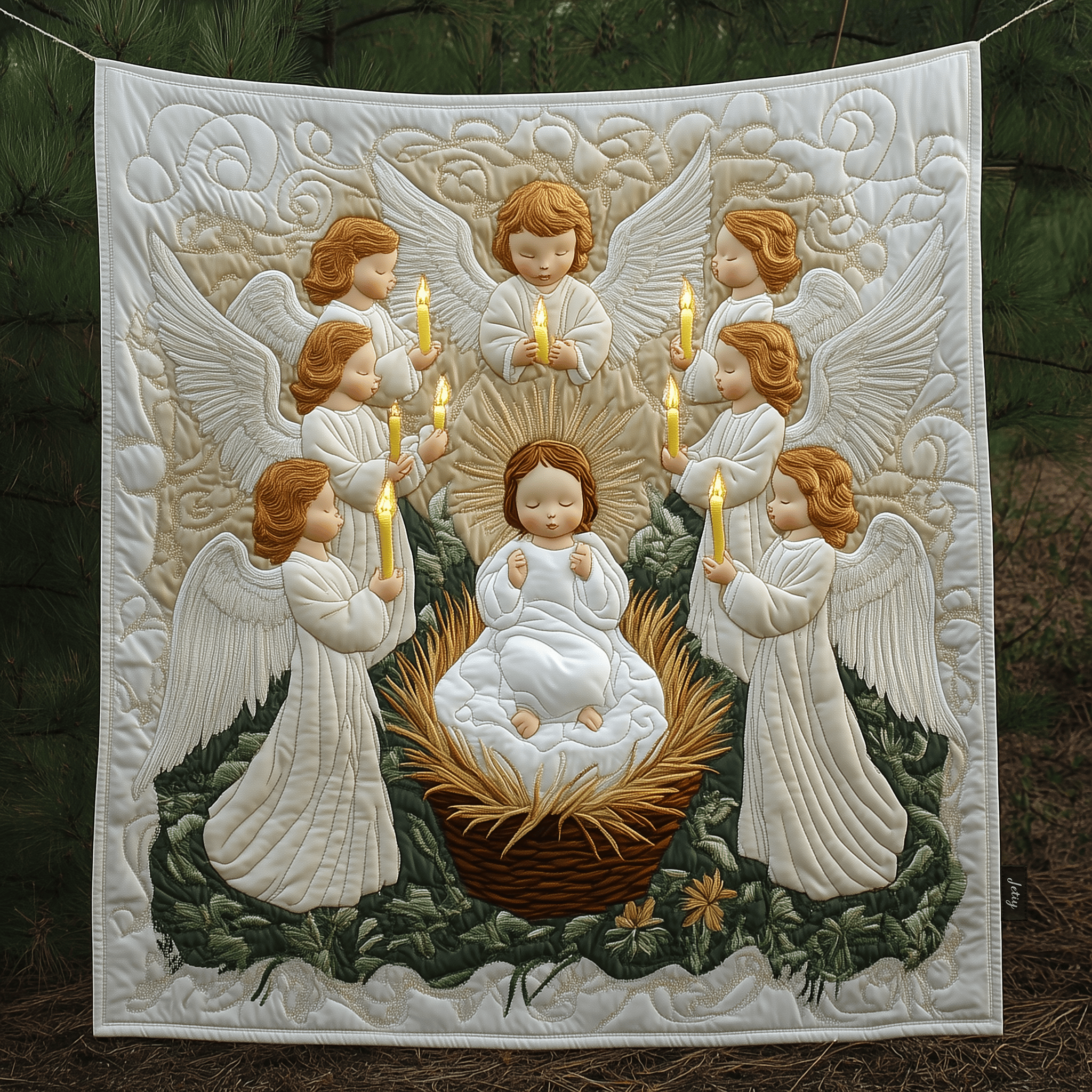 Christmas Angel Nativity Quilted Blanket Christmas Throw Blanket Romantic Christmas Gifts