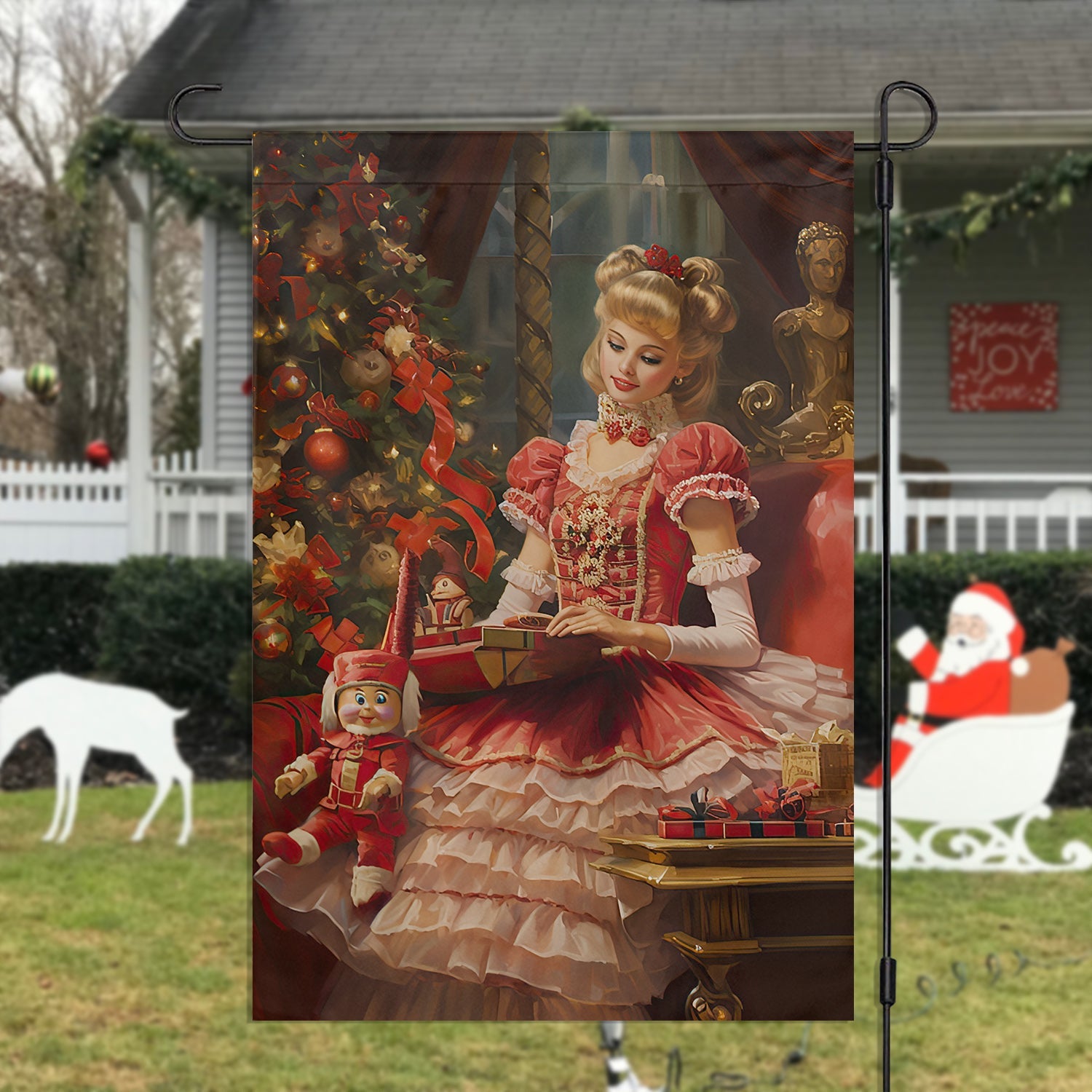 Christmas At The Manor Princess Xmas Garden Flag Christmas Flag Gift For Princess Lovers