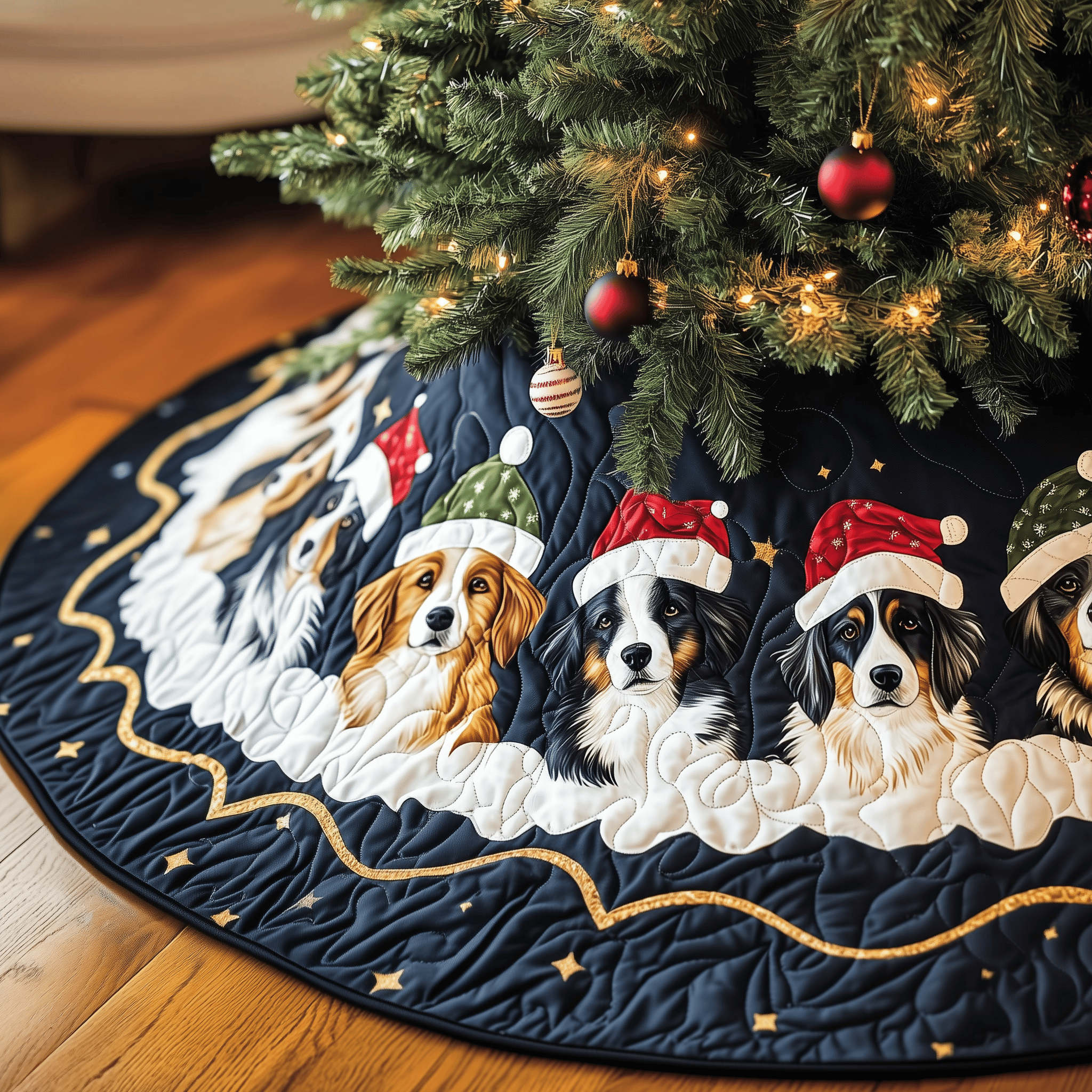 Christmas Australian Shepherd Quilted Tree Skirt Christmas Tree Skirt Best Christmas Gifts For My Wife