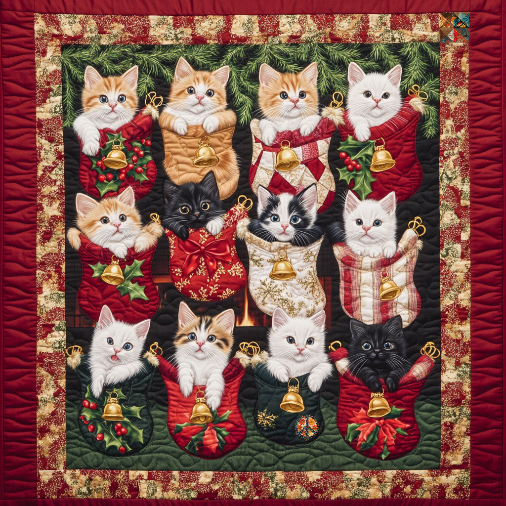 Christmas Baby Cat Gift Quilt Blanket Couch Blanket Gift For Daughter In Law On Mother'S Day