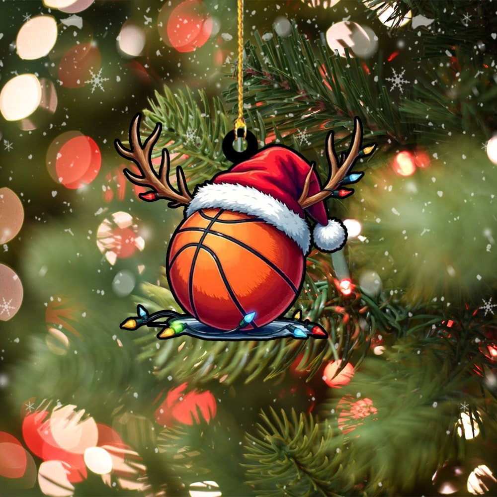 Christmas Basketball Ball Ornament Christmas Tree Ornaments Gifts For Basketball Lovers