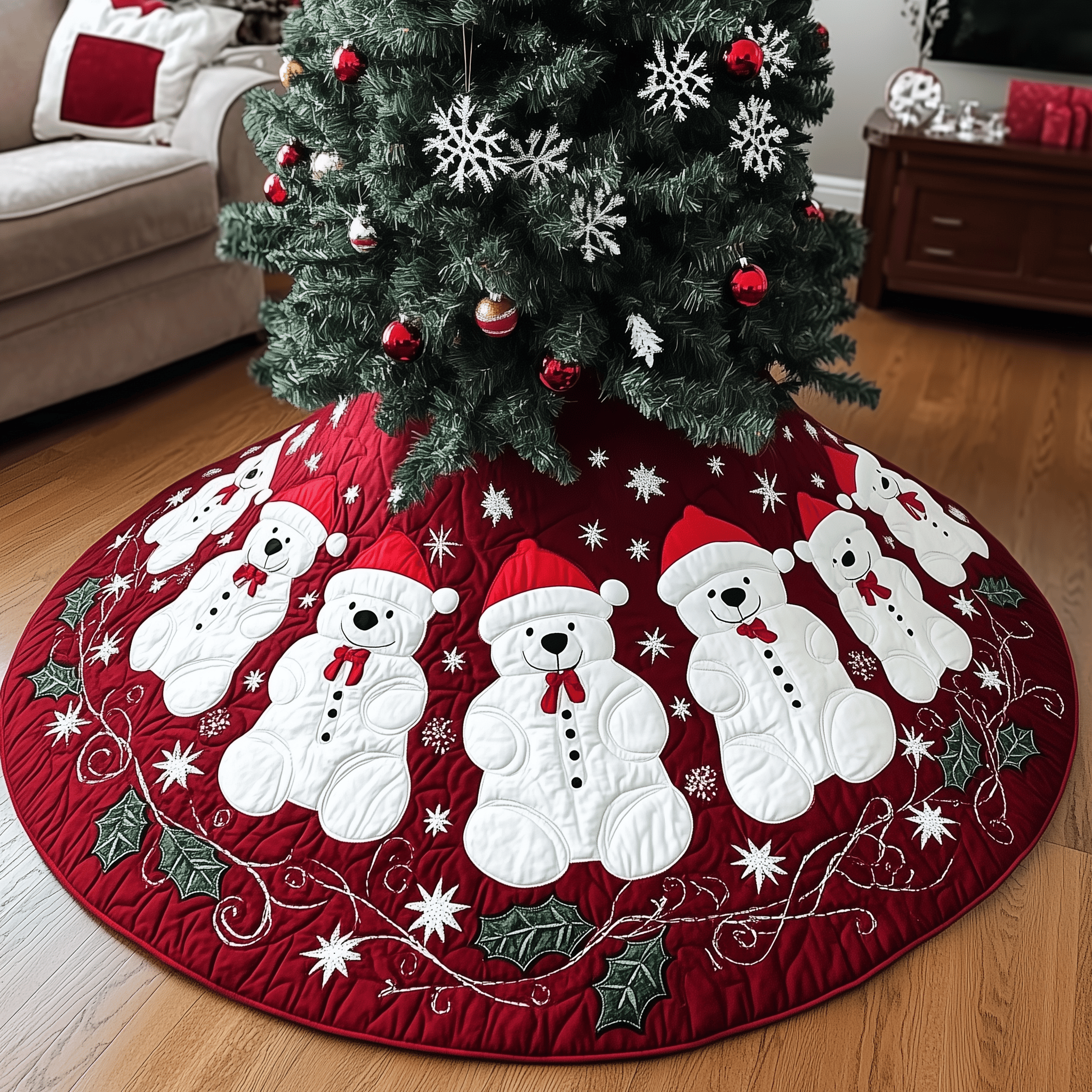 Christmas Bear Quilted Tree Skirt Antique Christmas Tree Skirt Presents For Dad From Daughter