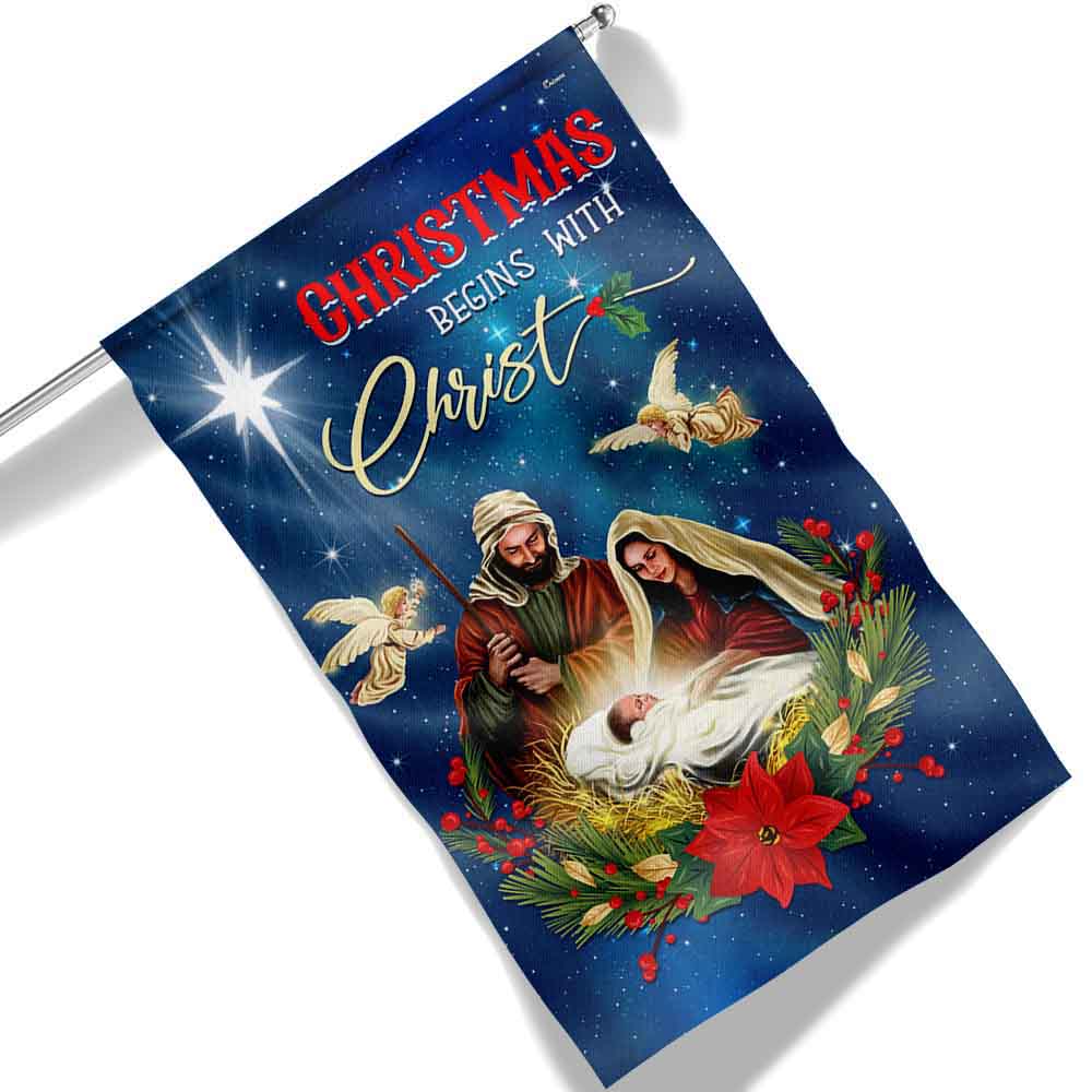 Christmas Begins With Christ Flag Christmas 2025