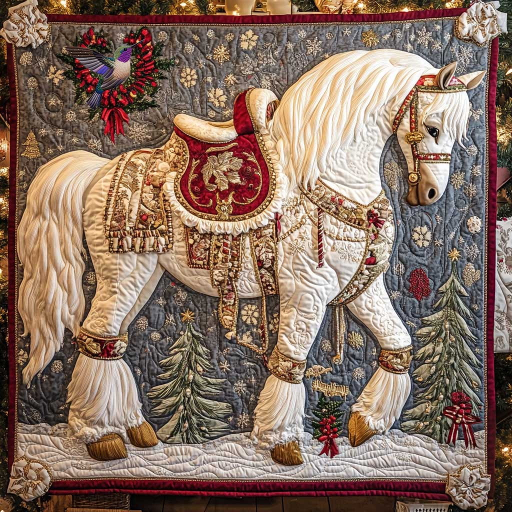 Christmas Blessing Horse Quilt Blanket Throws And Blankets Mother's Day Gifts For Daughter In Law