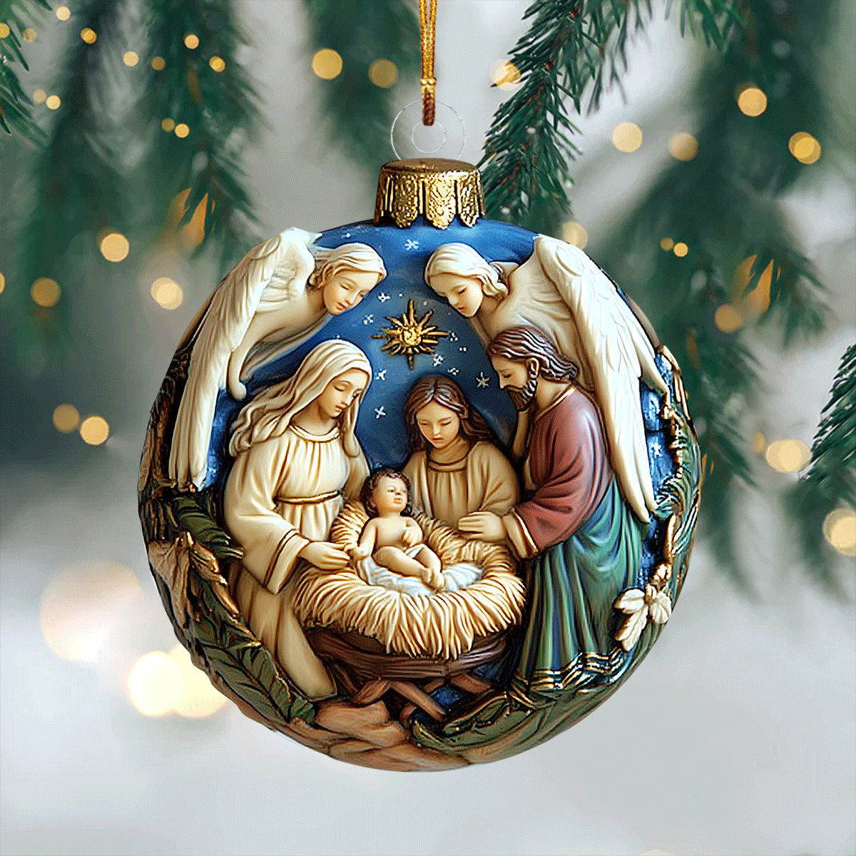 Christmas Blessing Mica Ornament