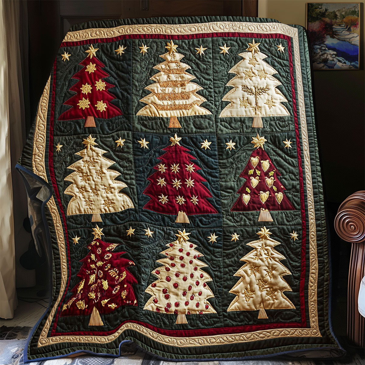 Christmas Bloom Quilt High-Quality Cotton Quilt Blanket for Restful Sleep