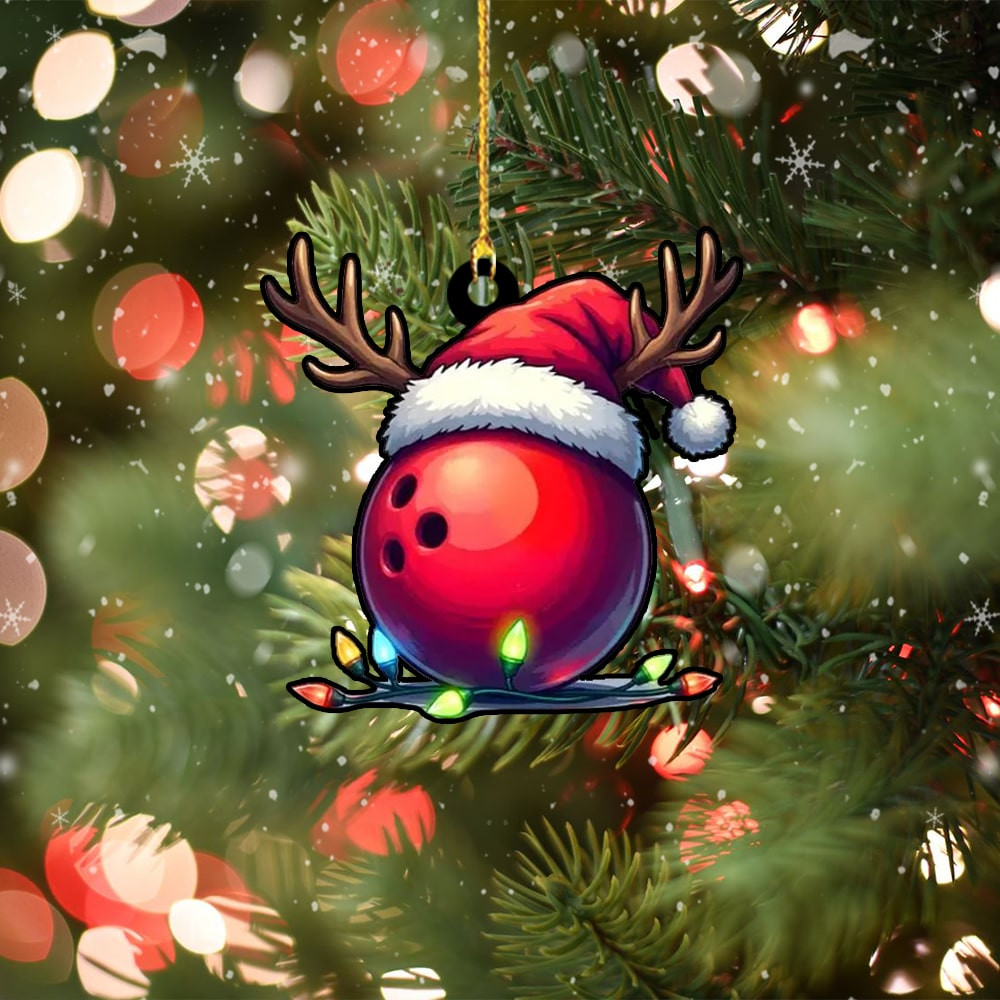 Christmas Bowling Ball Ornament Christmas Tree Ornaments Gifts For Bowling Lovers