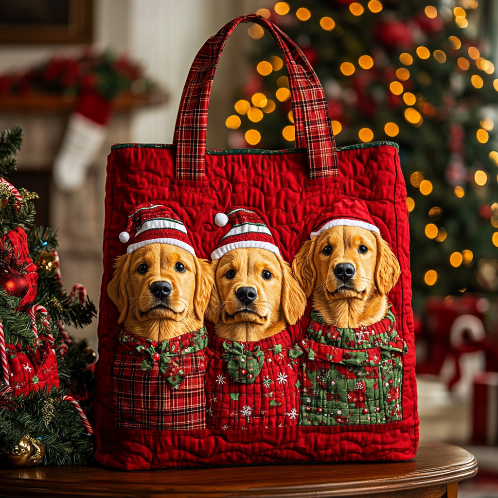 Christmas Buddy Quilted Tote Bag Best Presents For Dog Owners