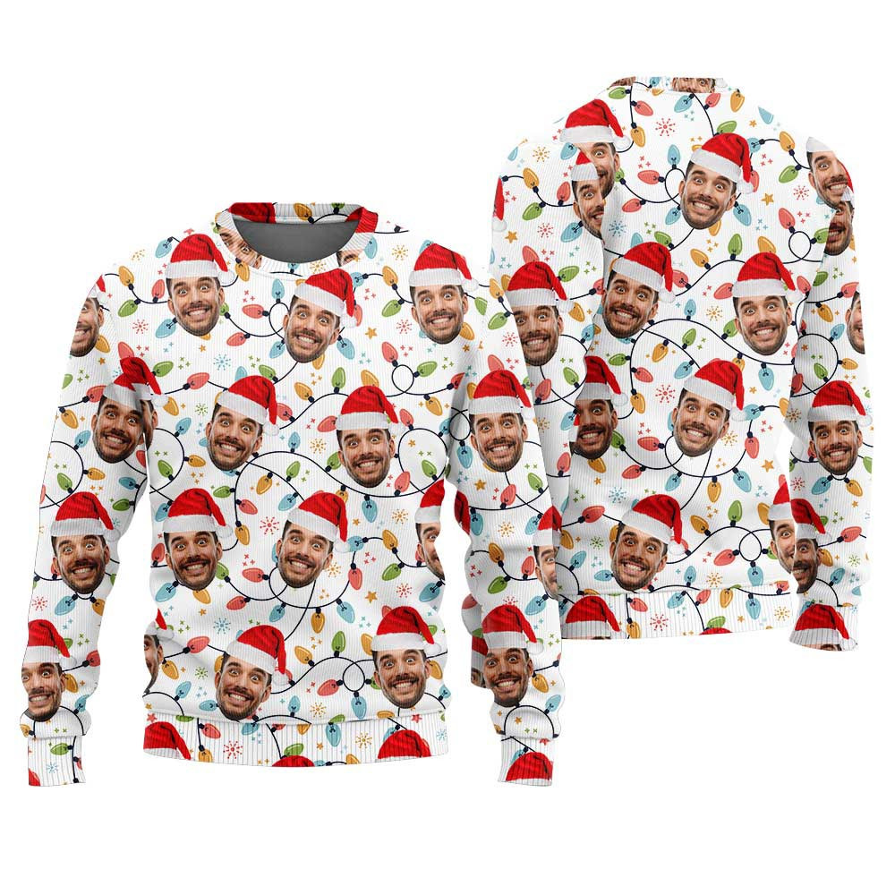 Christmas Bulbs Custom Face Ugly Sweater Christmas Ideas For Girlfriend
