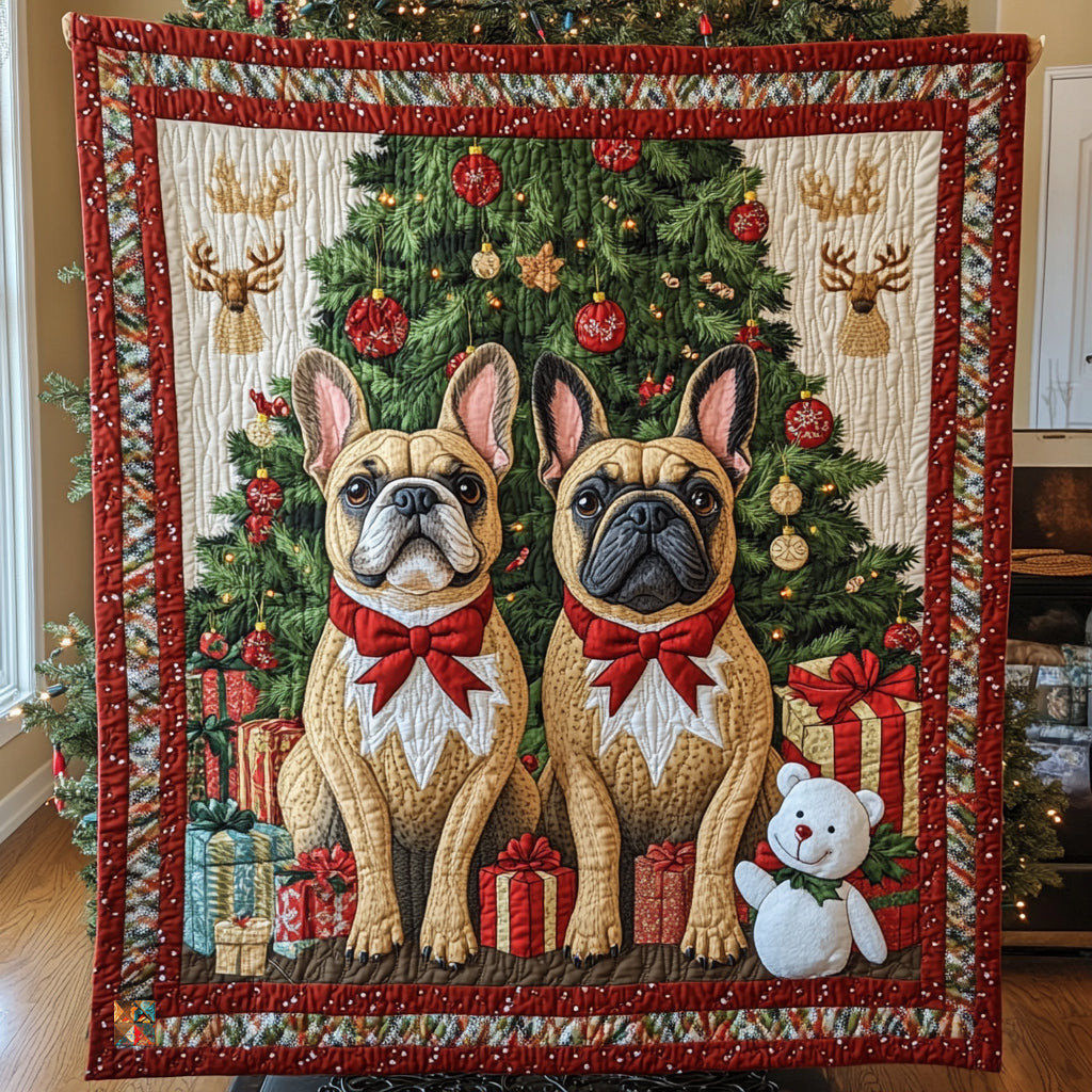 Christmas Bulldog Holiday Christmas Quilt Blanket Christmas Gift Ideas For Coworkers