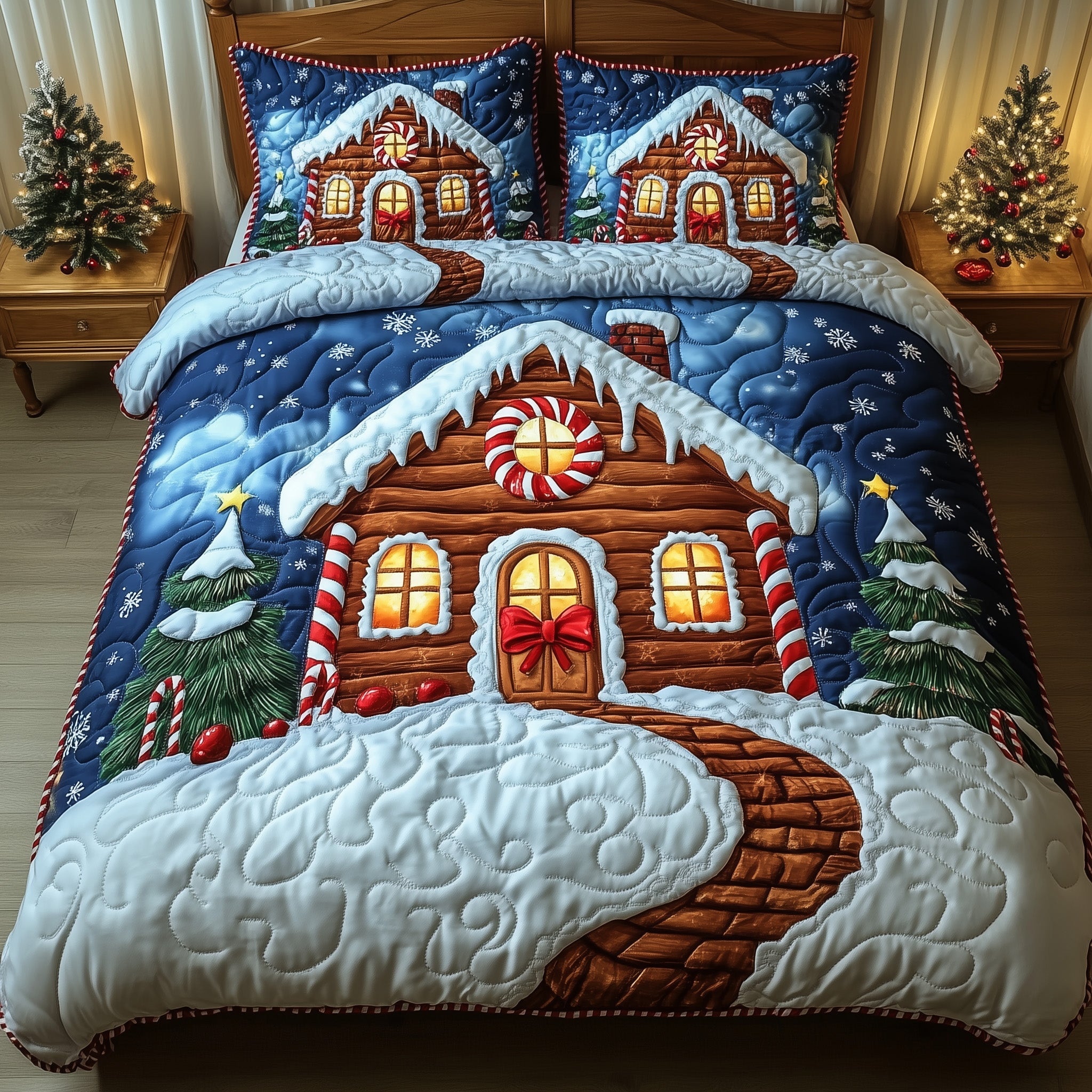 Christmas Cabin Duvet Cover Set Versatile Merch Style