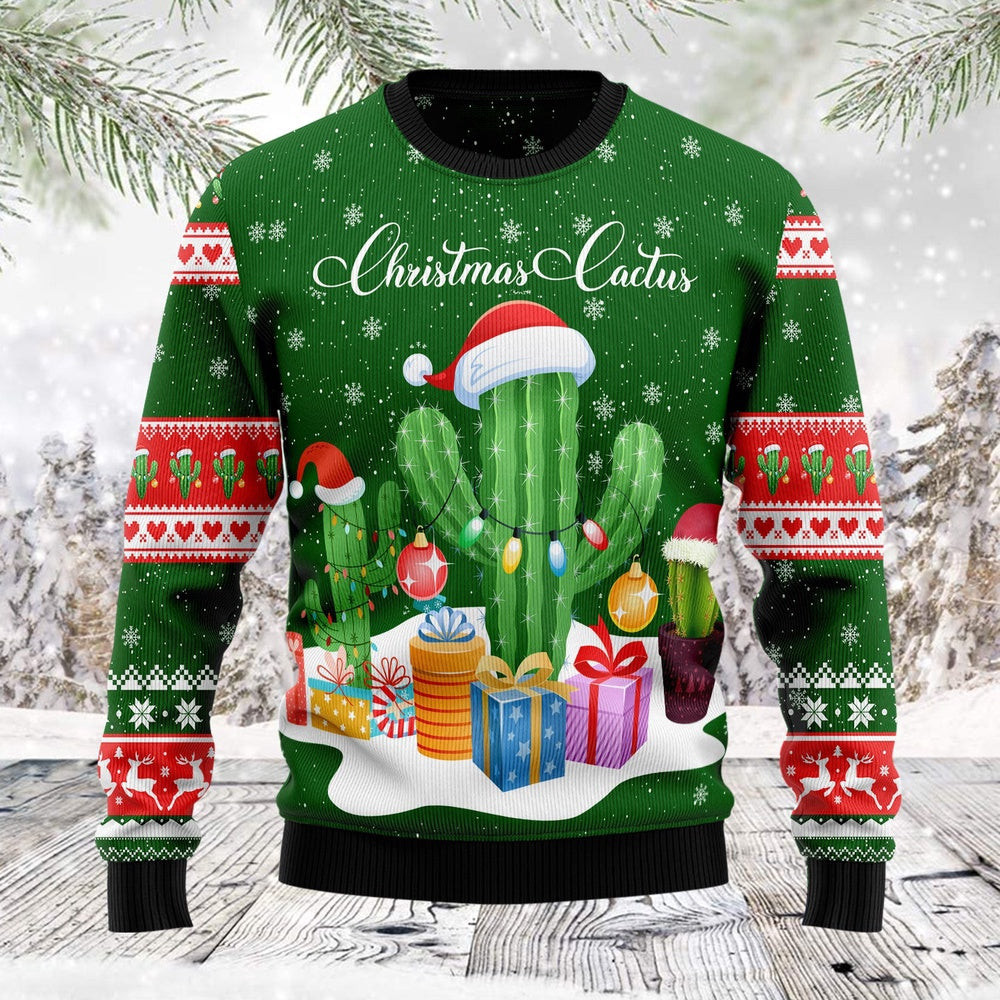 Christmas Cactus Unisex Womens Mens Couples Matching Friends Cactus Lover Funny Family Ugly Christmas Holiday Sweater Gifts