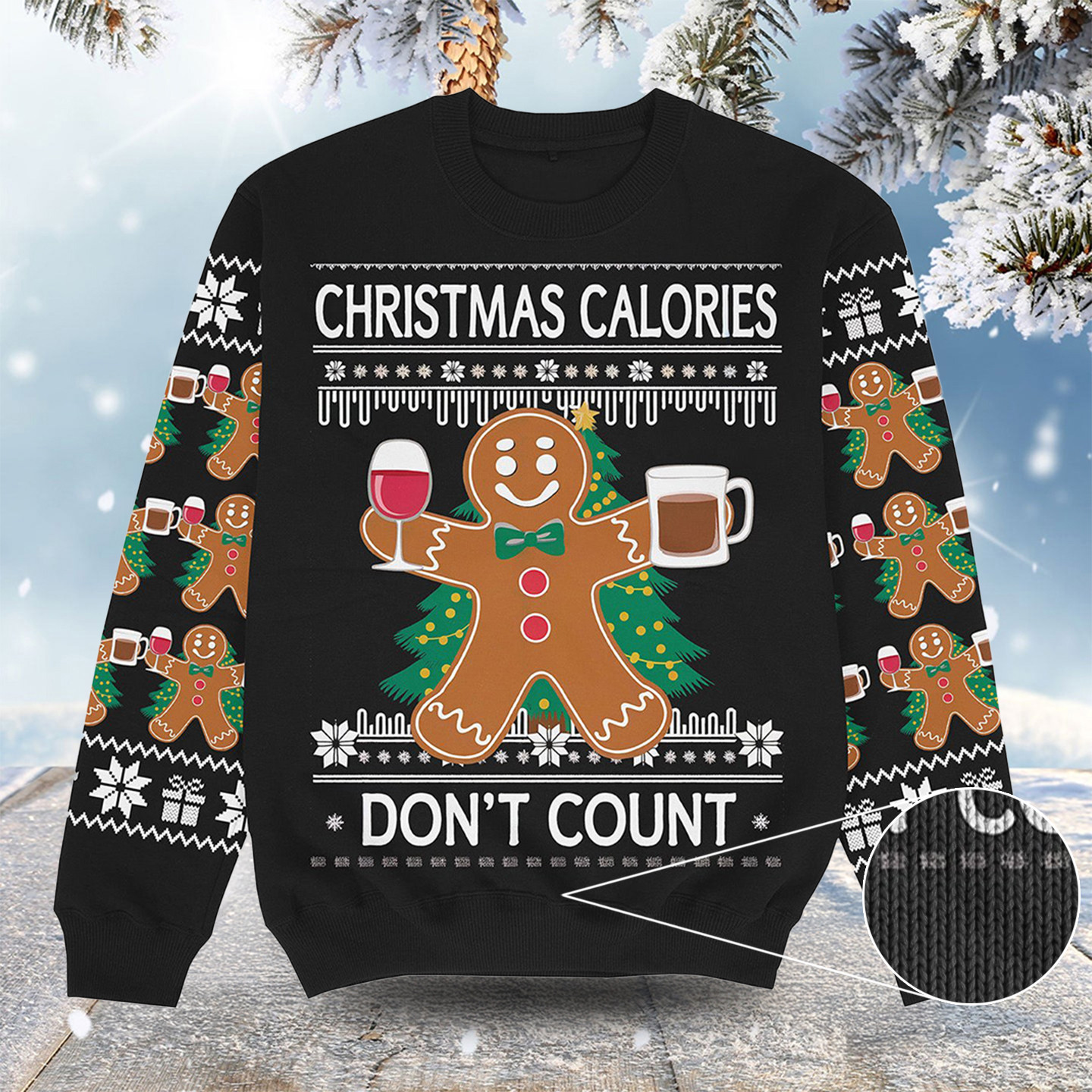 Christmas Calories Don't Count Christmas Ugly Sweater Cute Xmas Apparel Unique Brother Gifts