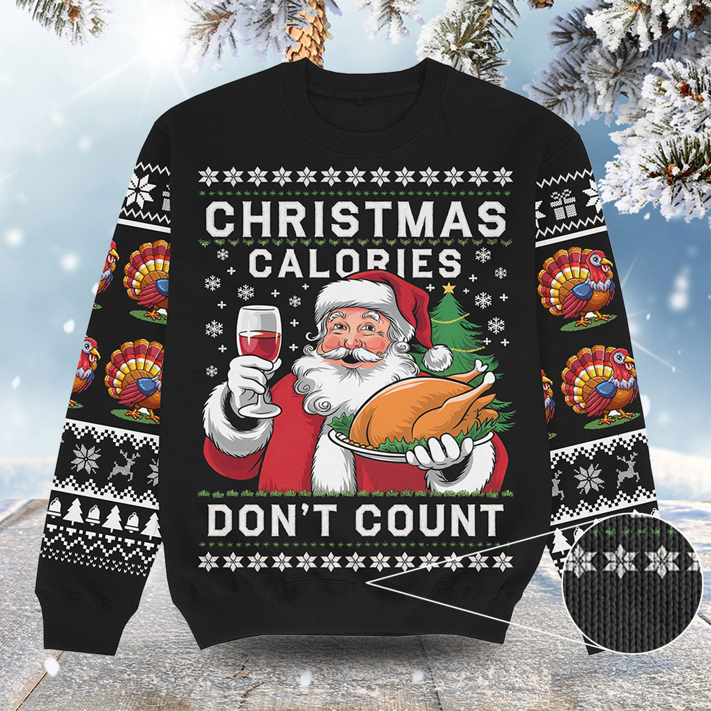 Christmas Calories Don't Count Christmas Ugly Sweater Cute Xmas Clothes Xmas Gifts For Brother