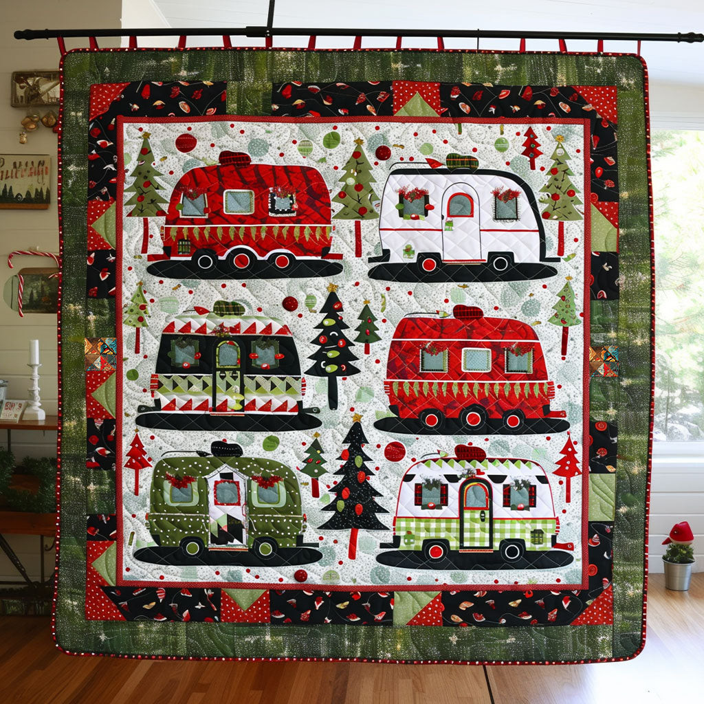 Christmas Camper Van Holiday Christmas Quilt Blanket Best Camping Gifts For Dad Father's Day Christmas