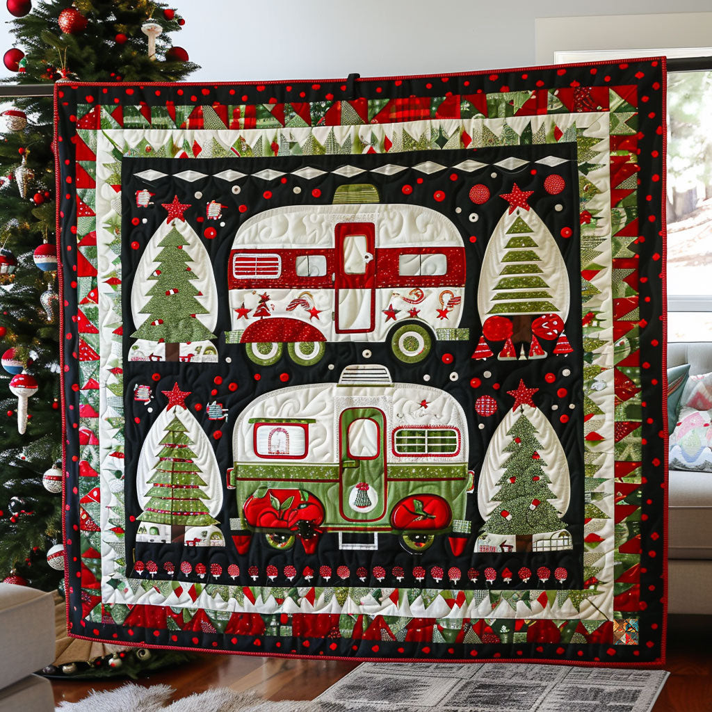 Christmas Camper Van Holiday Christmas Quilt Blanket Best Camping Gifts For Him
