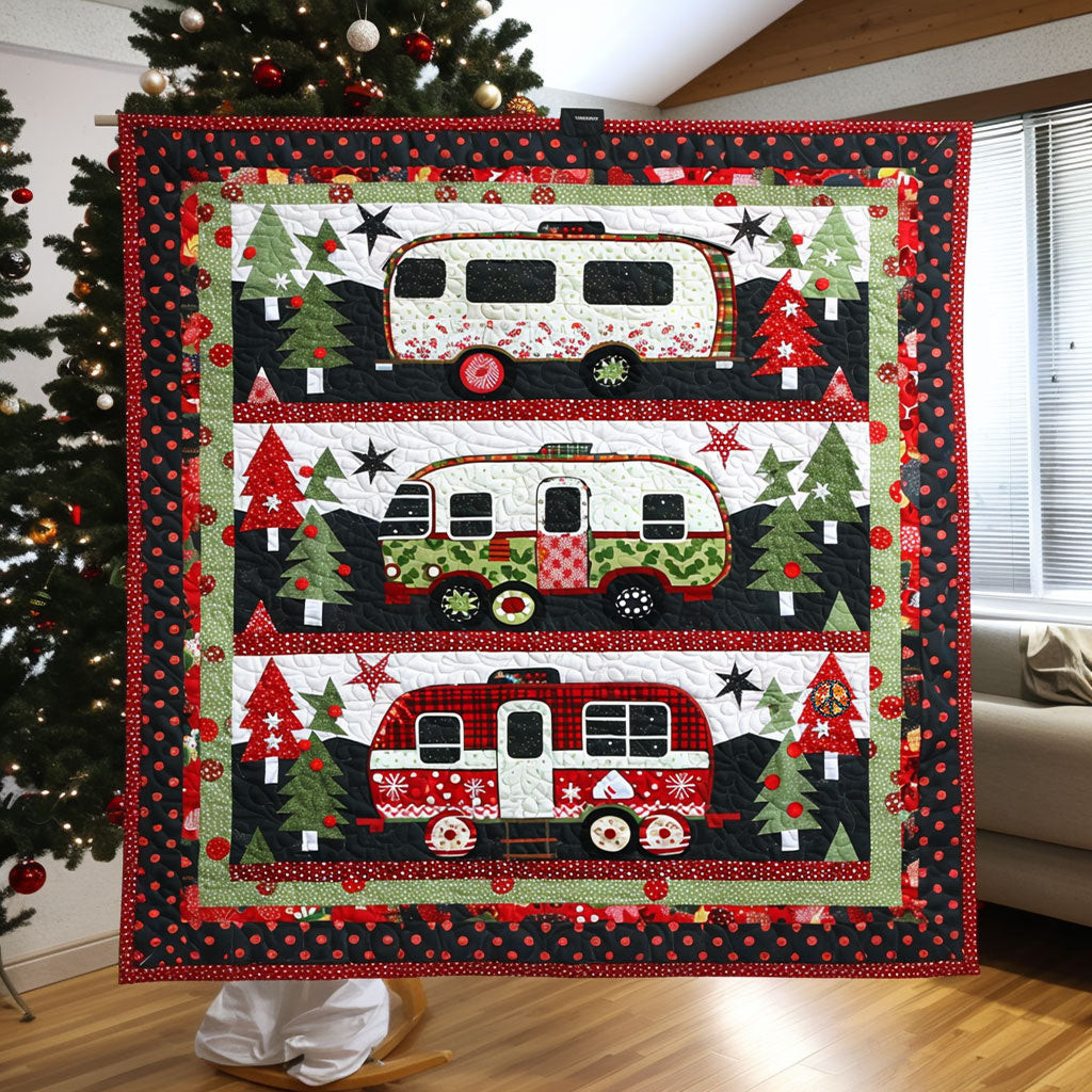 Christmas Camper Van Holiday Christmas Quilt Blanket Camping Gifts For Him Her