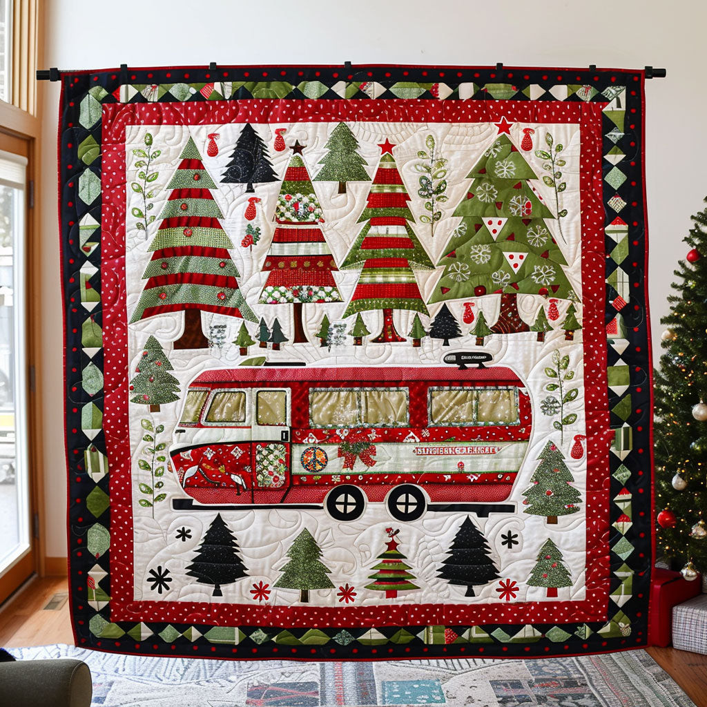 Christmas Camper Van Holiday Christmas Quilt Blanket Gift Ideas For Hikers And Campers