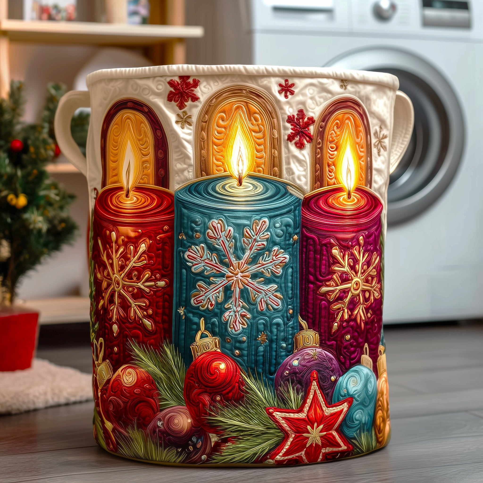 Christmas Candles Quilted Laundry Basket Christmas Gifts For Mum From Daughter