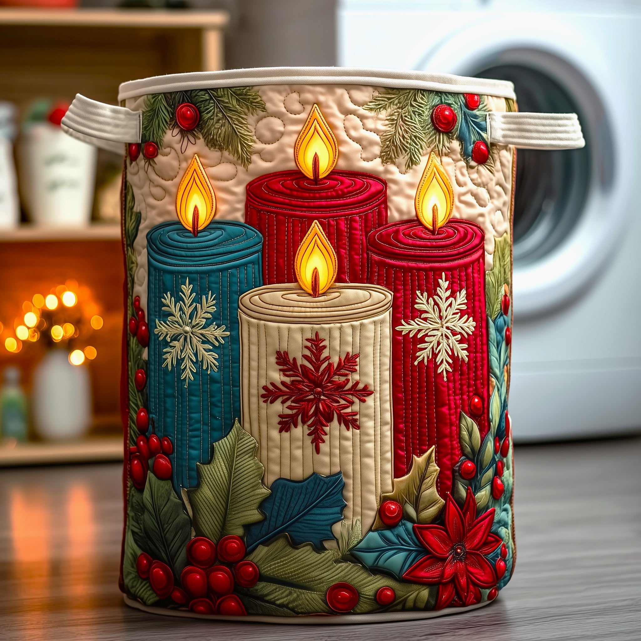 Christmas Candles Quilted Laundry Basket Good Christmas Gifts For Boyfriend