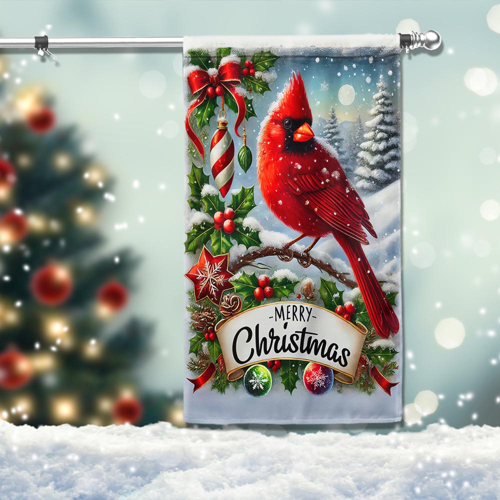 Christmas Cardinal Flag