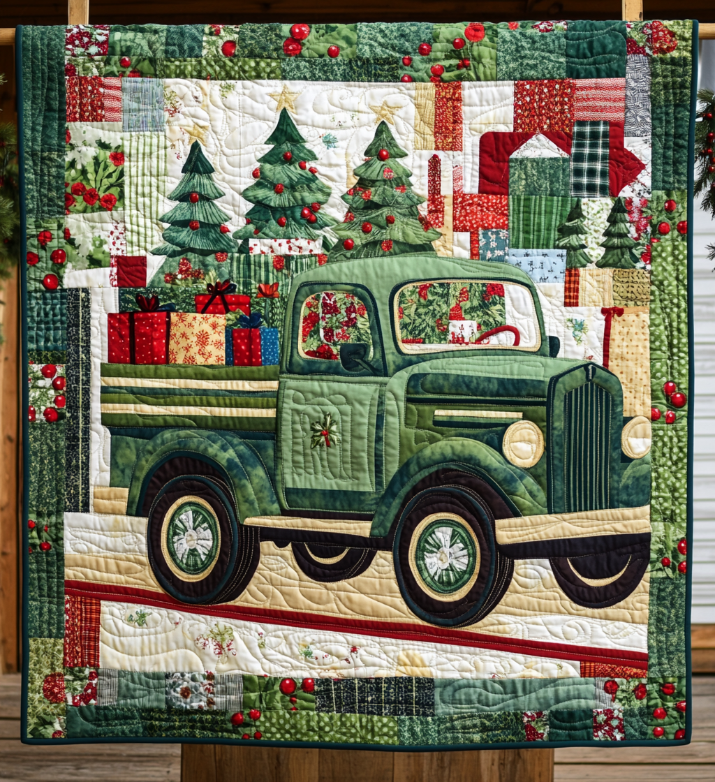 Christmas Carrier Quilted Blanket Cute Christmas Blankets Gift For Best Friend