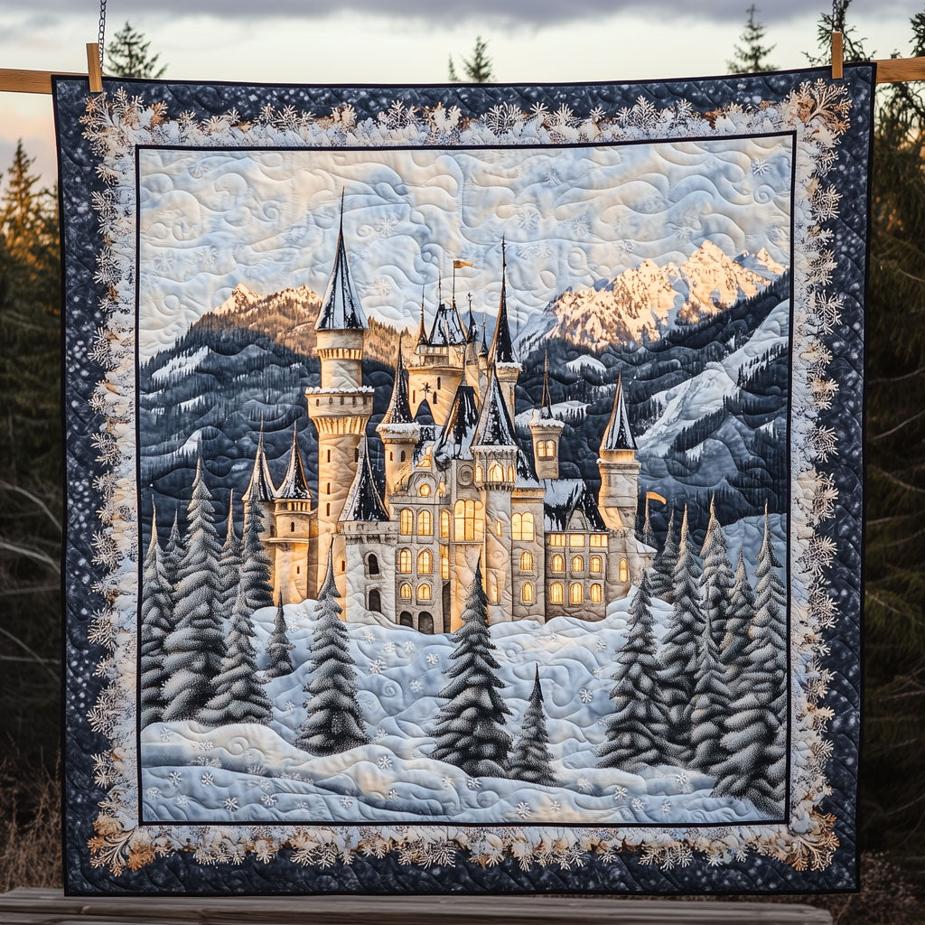 Christmas Castle Quilt Practical Quilt Blanket Gift for Comfort and Style