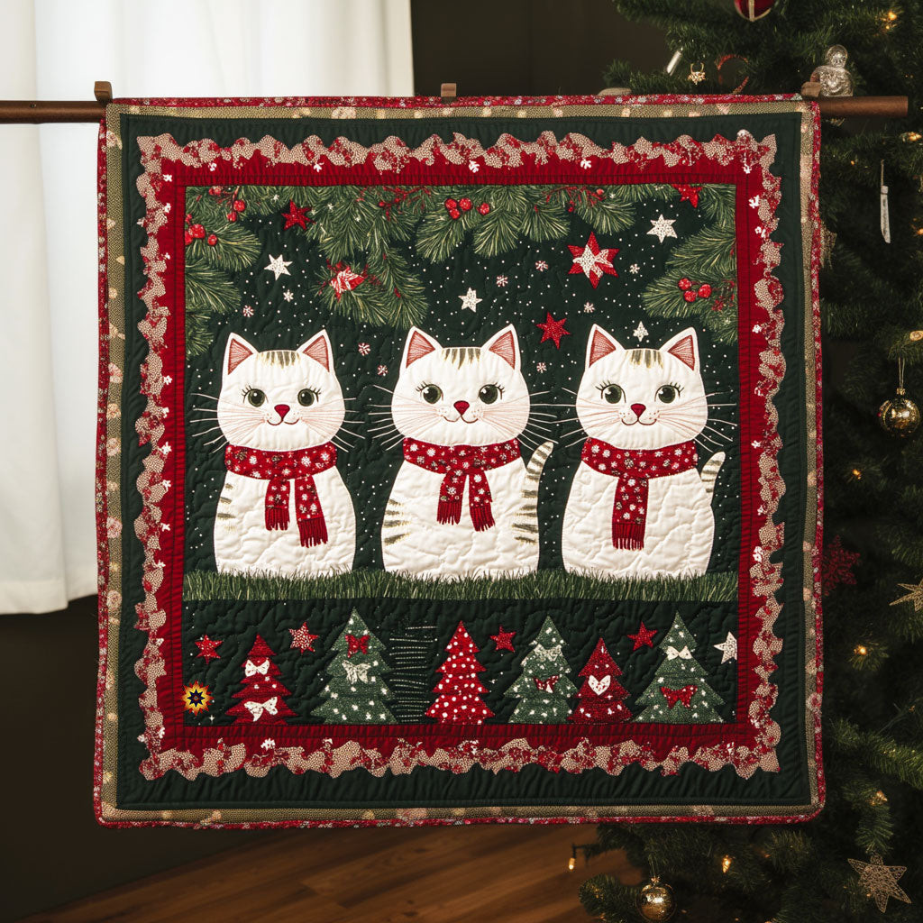 Christmas Cat Funny Holiday Christmas Quilt Blanket Christmas Gifts For New Moms