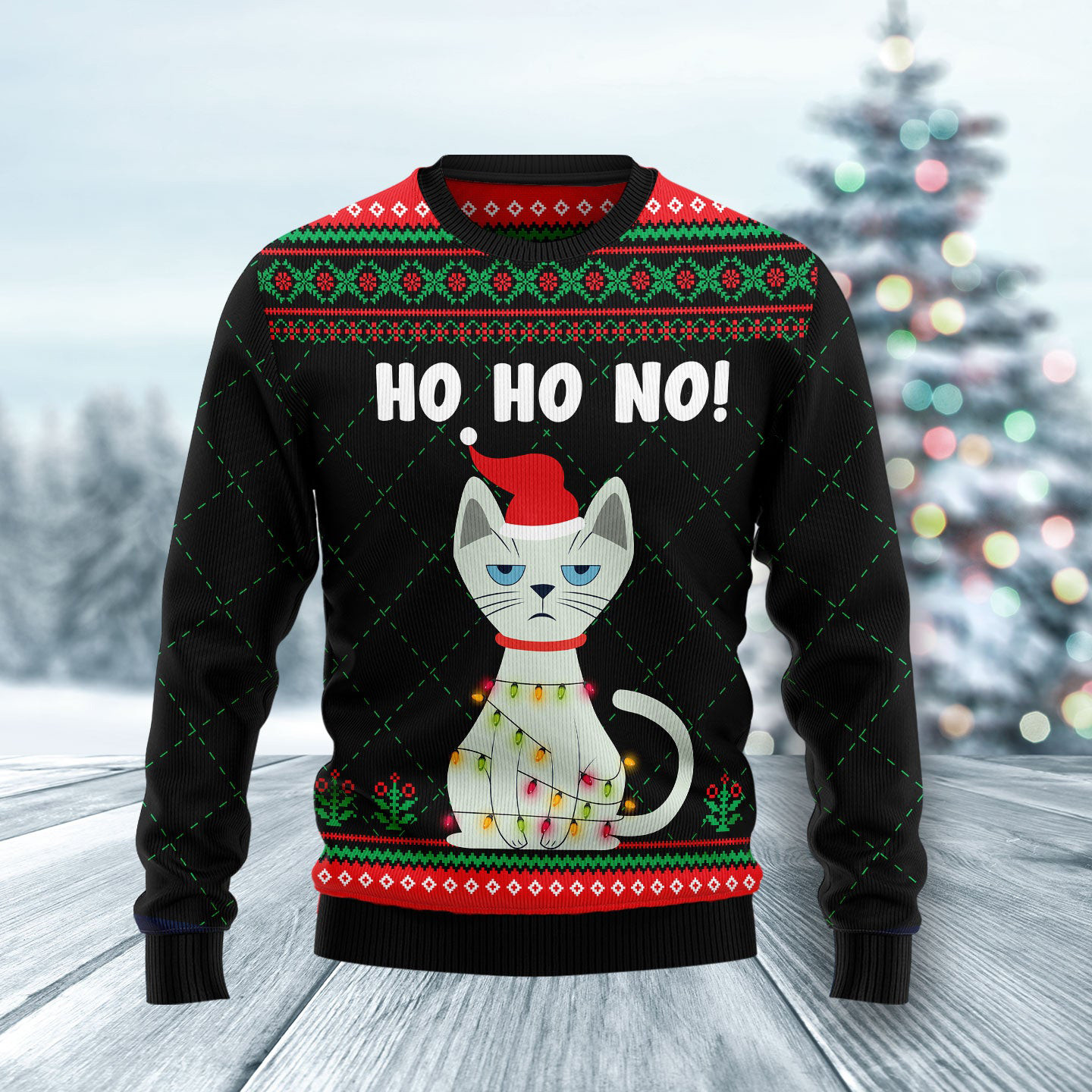 Christmas Cat Ugly Christmas Jumper Cool Xmas Clothing Gifts For Cat Lovers