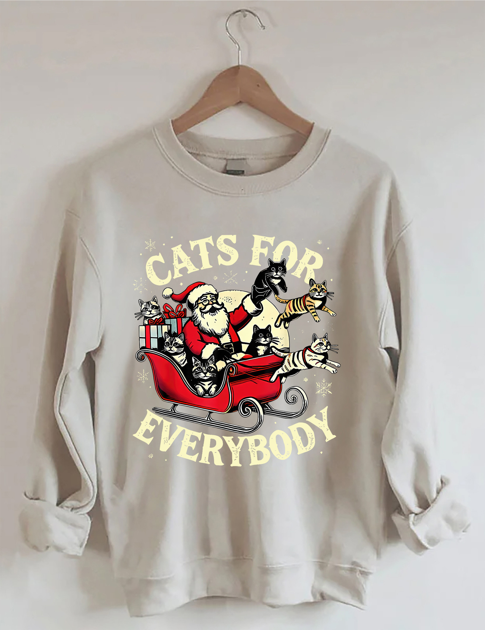 Christmas Cats For Everybody Sweatshirt Winter Apparel Cat Gifts For Christmas