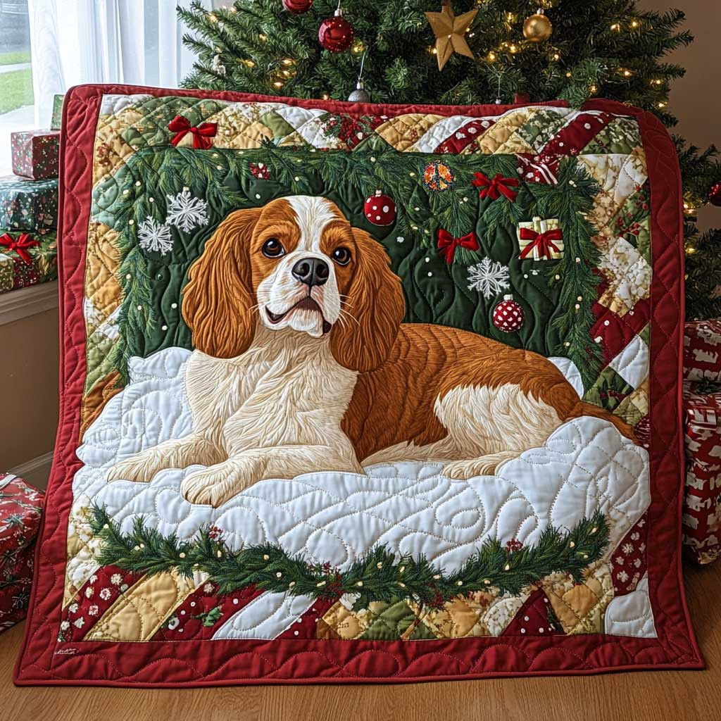 Christmas Cavalier Quilt Blanket King Size Throw Blanket Good Mother's Day Gifts For Mom