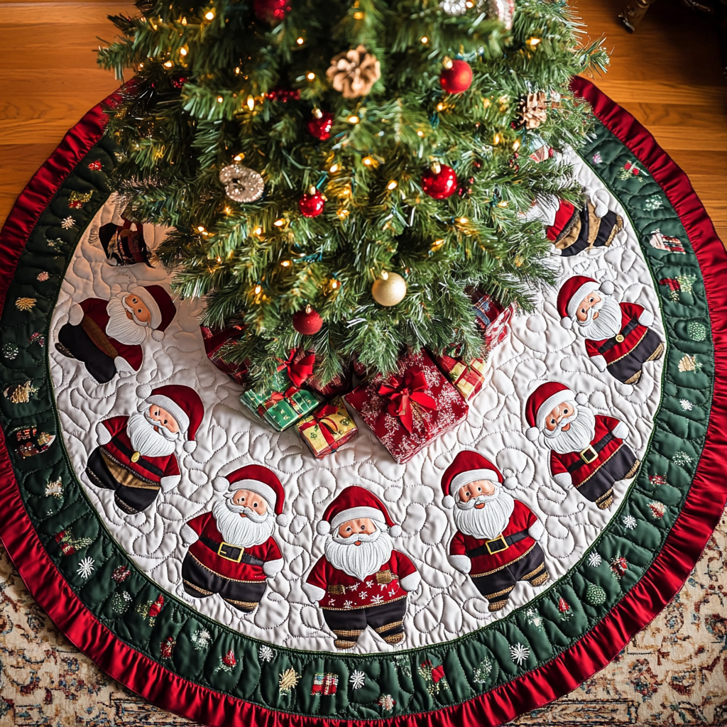 Christmas Cheer Christmas Quilted Tree Skirt Meaningful Christmas Gift to Warm the Heart