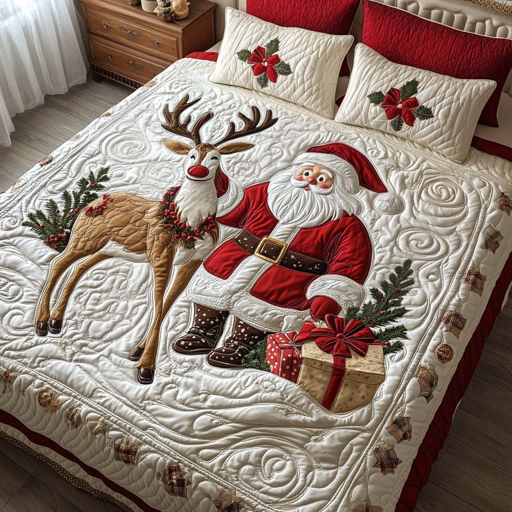 Christmas Cheer Quilted Bedding Set Xmas Duvet Sets Best Christmas Gifts 2025