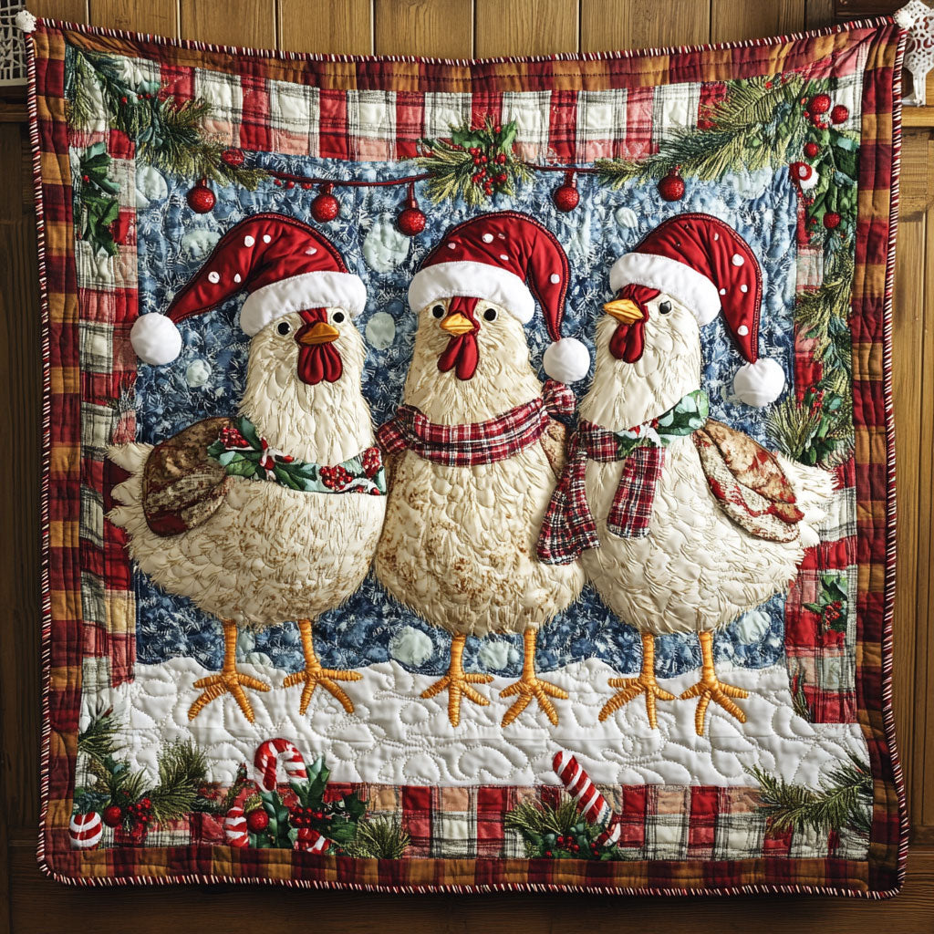 Christmas Chicken Cheer Quilt Blanket Christmas Blanket Christmas Chicken Novelty Gifts