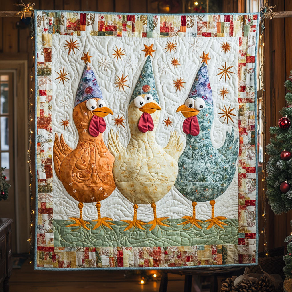 Christmas Chicken Choir Quilt Blanket Christmas Throw Blanket Best Gifts For Chicken Lovers
